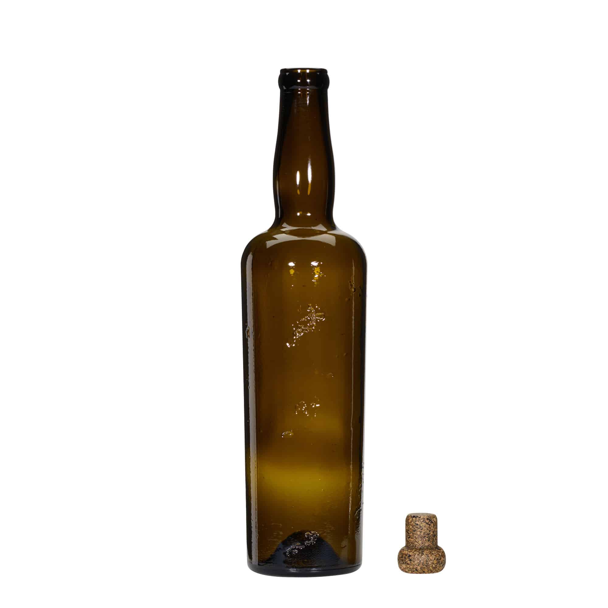 750 ml Wildly Crafted Glasflasche „Siroco“, braun, Mündung: Kork