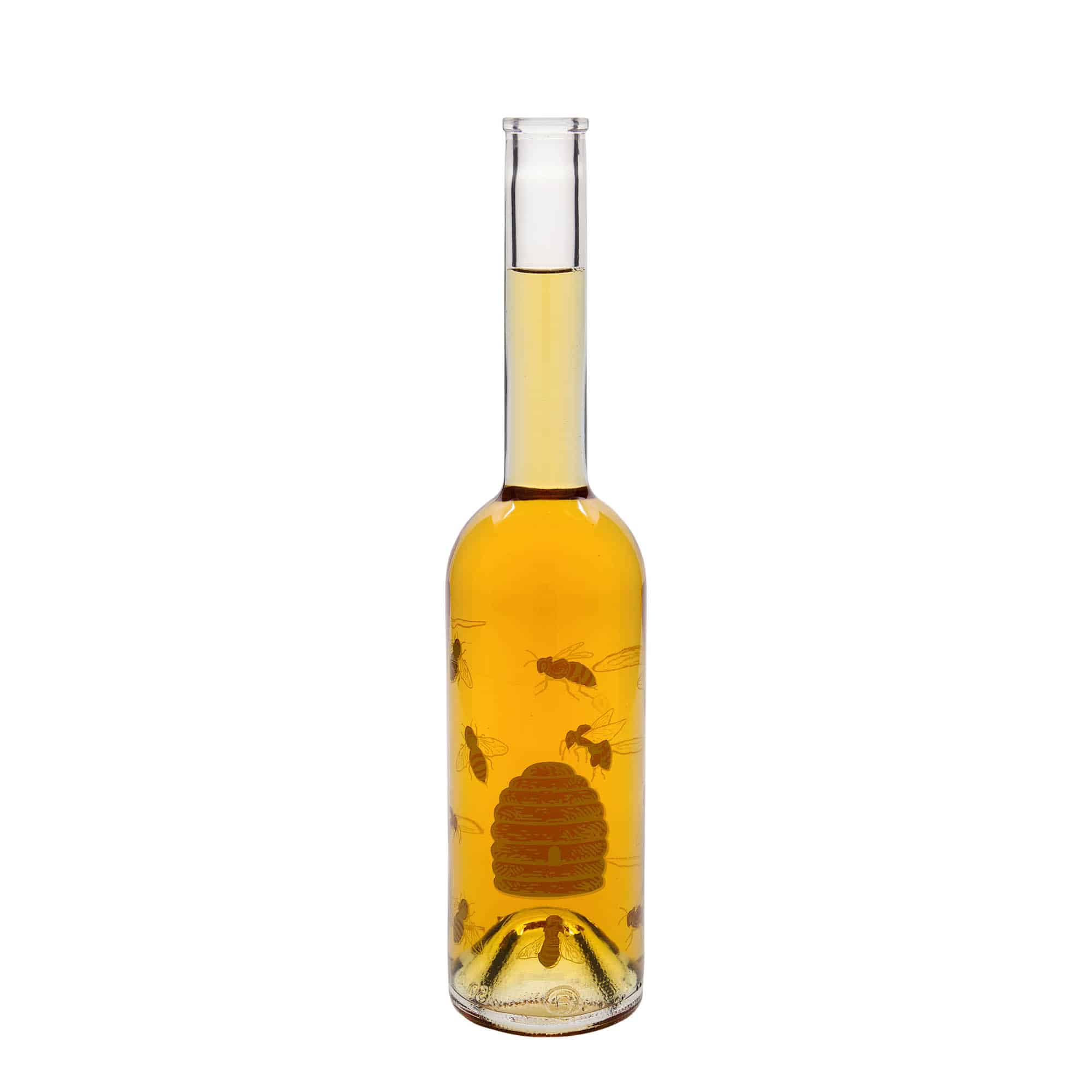 500 ml Glasflasche „Opera“, Motiv: Bienen, Mündung: Kork