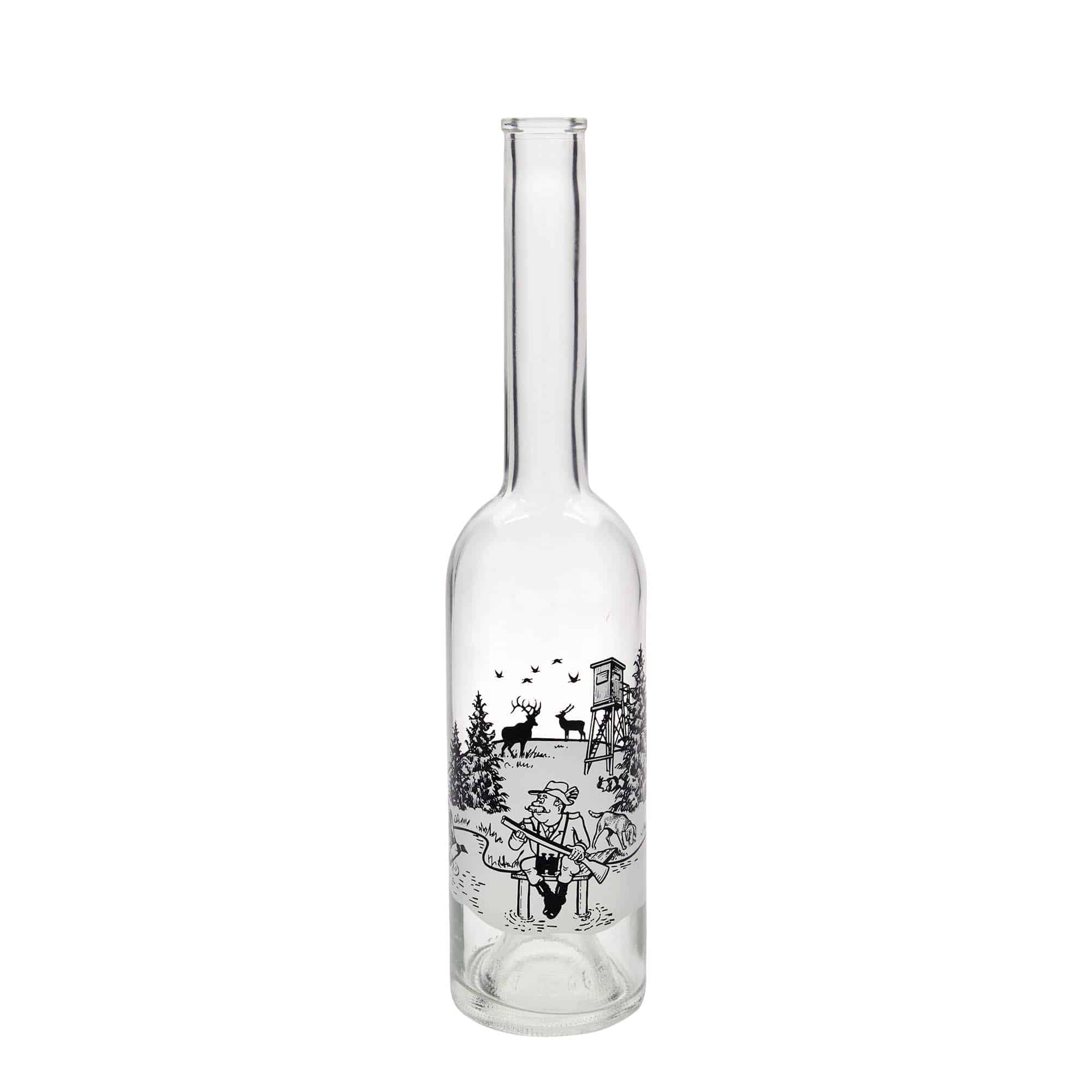500 ml Glasflasche 'Opera', Motiv: Jäger, Mündung: Kork 500 ml Glasflasche 'Opera', Motiv: Jäger, Mündung: Kork