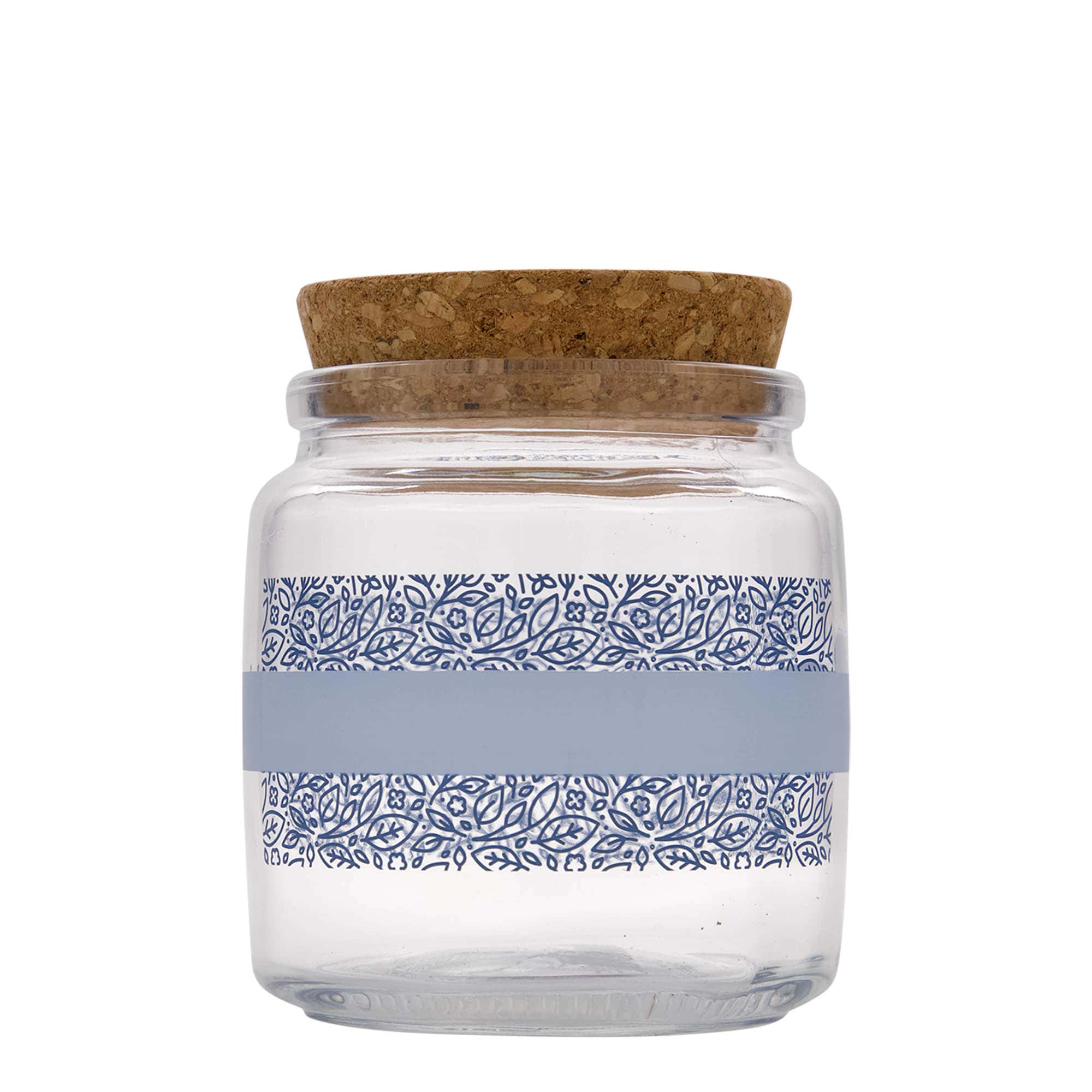 750 ml Korkenglas „Giara“, Motiv: Naturalmente blu, Mündung: Kork