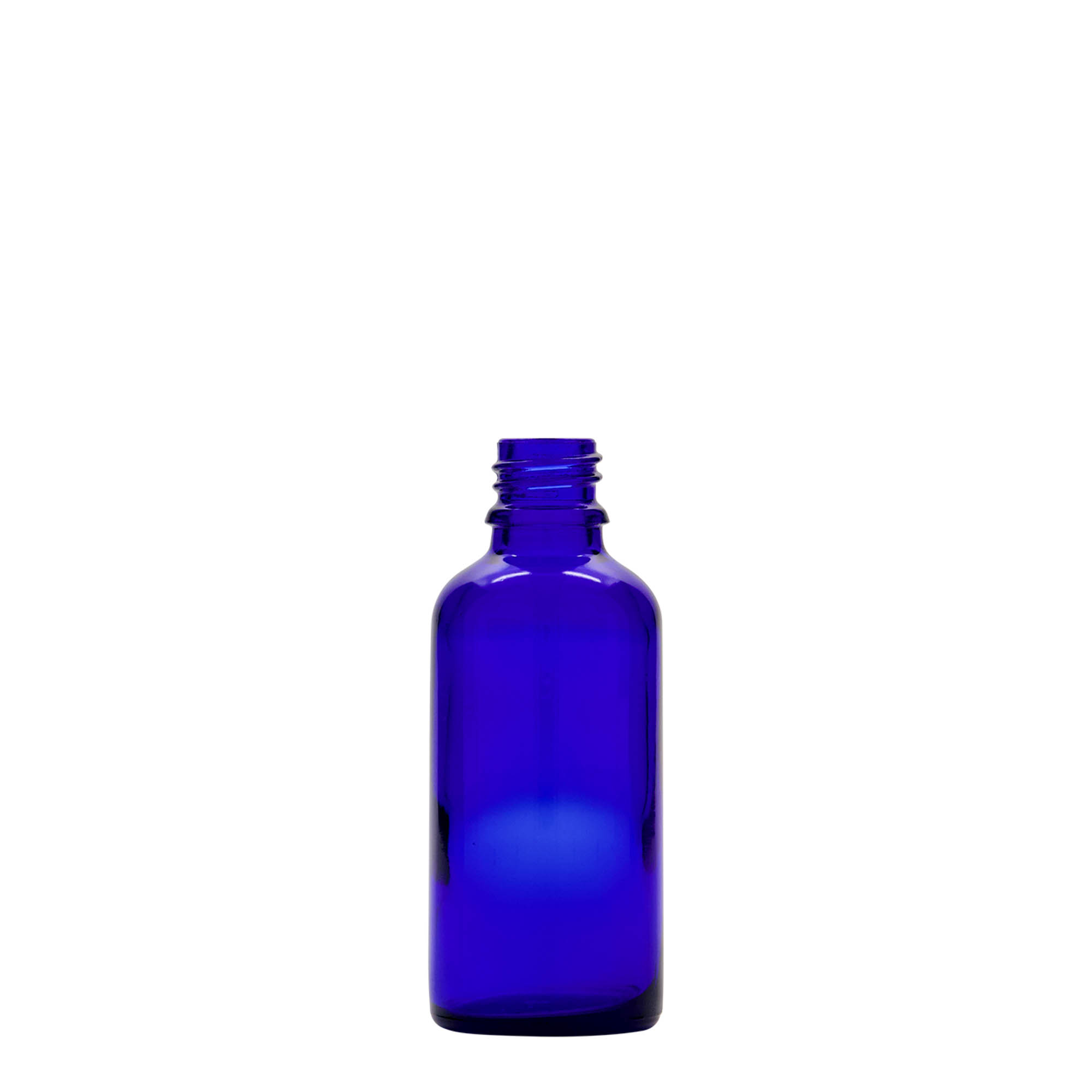 50 ml Pipettenflasche Medizin, Glas, royalblau-rot, Mündung: DIN 18 50 ml Pipettenflasche Medizin, Glas, royalblau-rot, Mündung: DIN 18