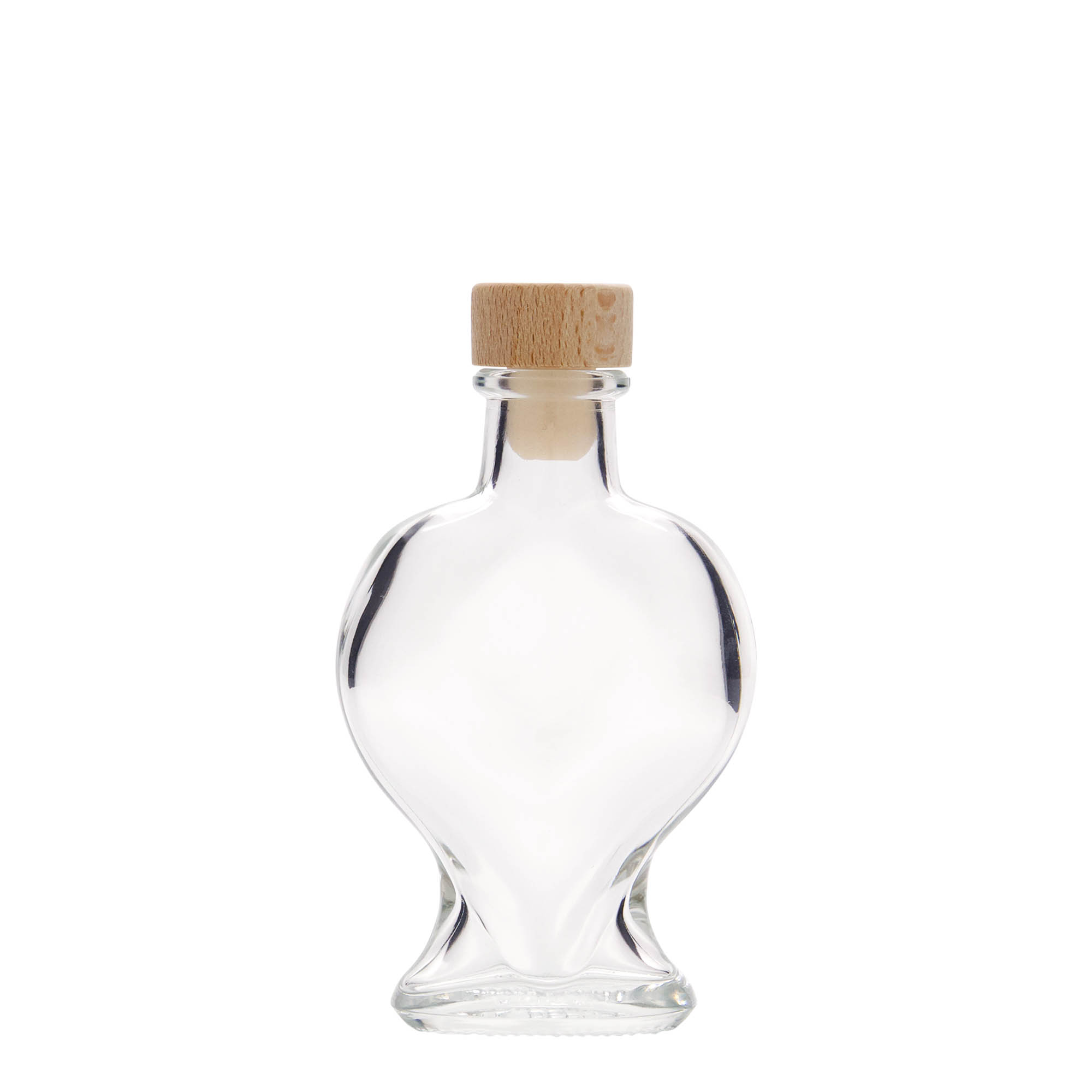100 ml Glasflasche „Herz“, Mündung: Kork