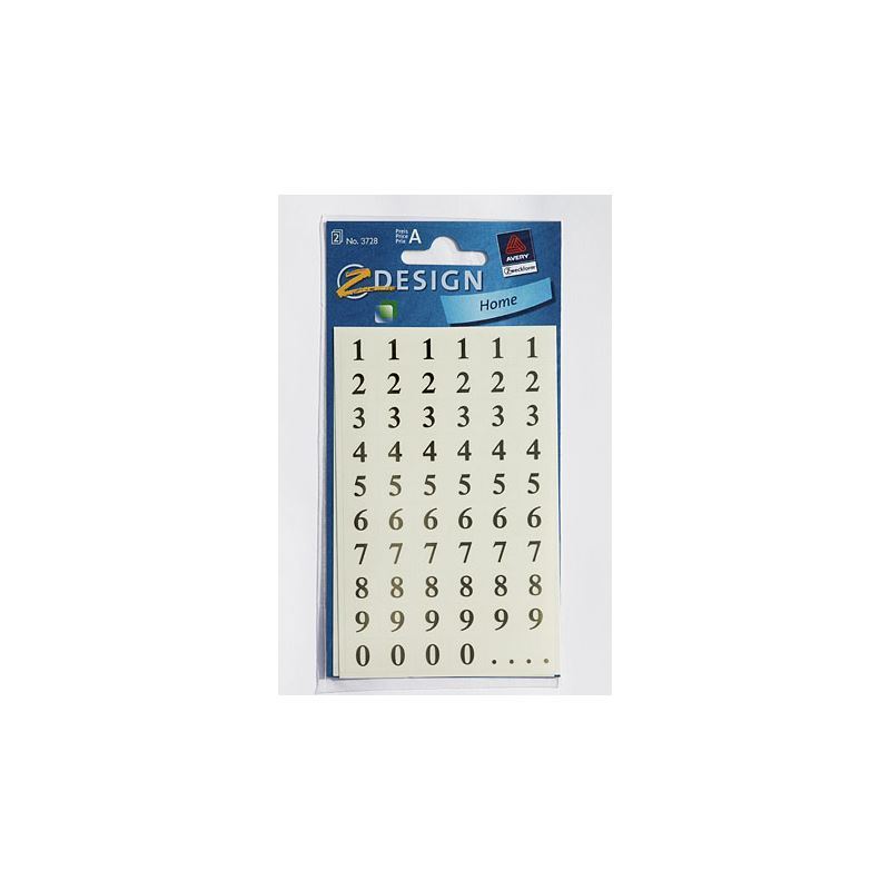 Zweckform Sticker „Zahlen 1-9“, Kunststoff, gold