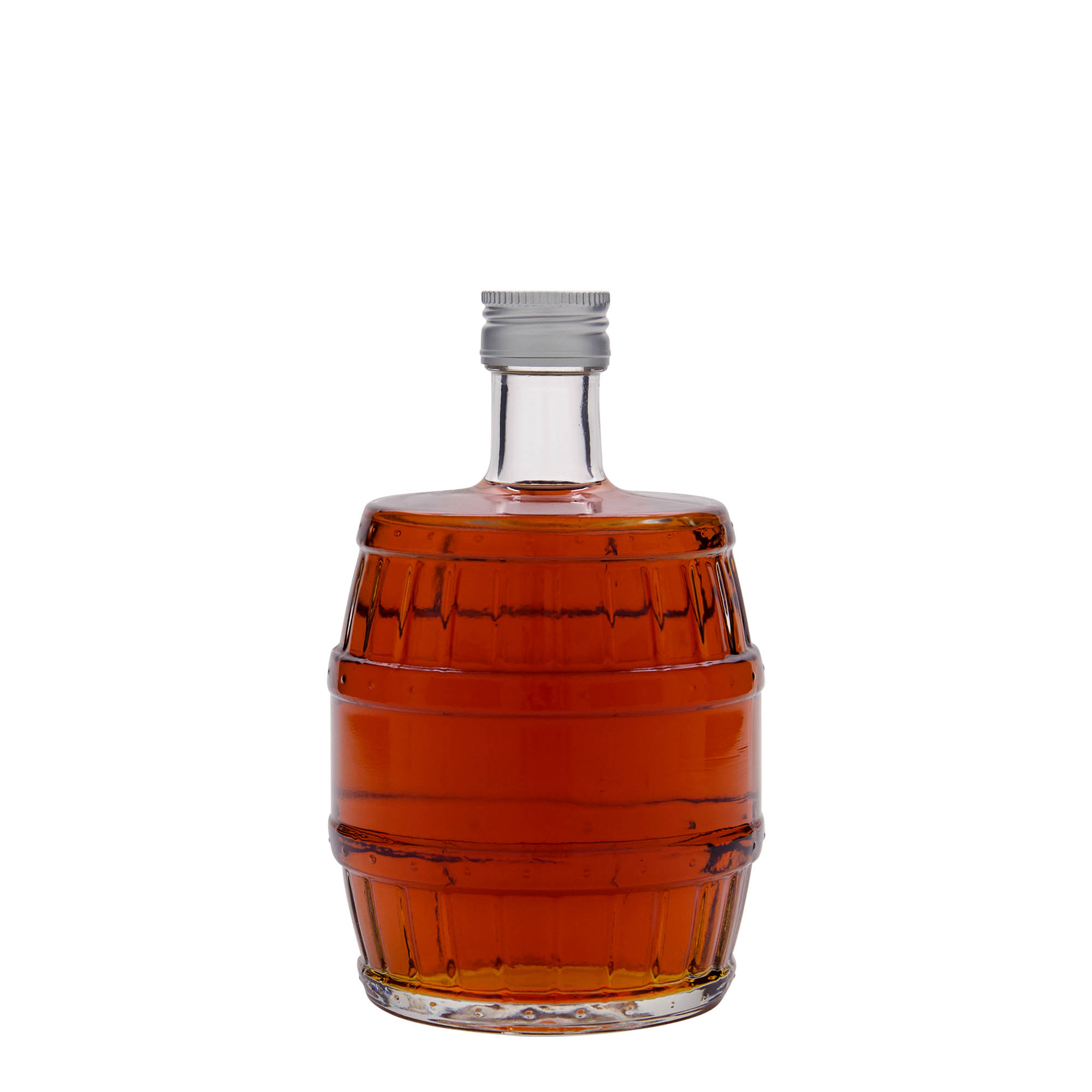 500 ml Glasflasche 'Fass', Mündung: PP 28 500 ml Glasflasche 'Fass', Mündung: PP 28