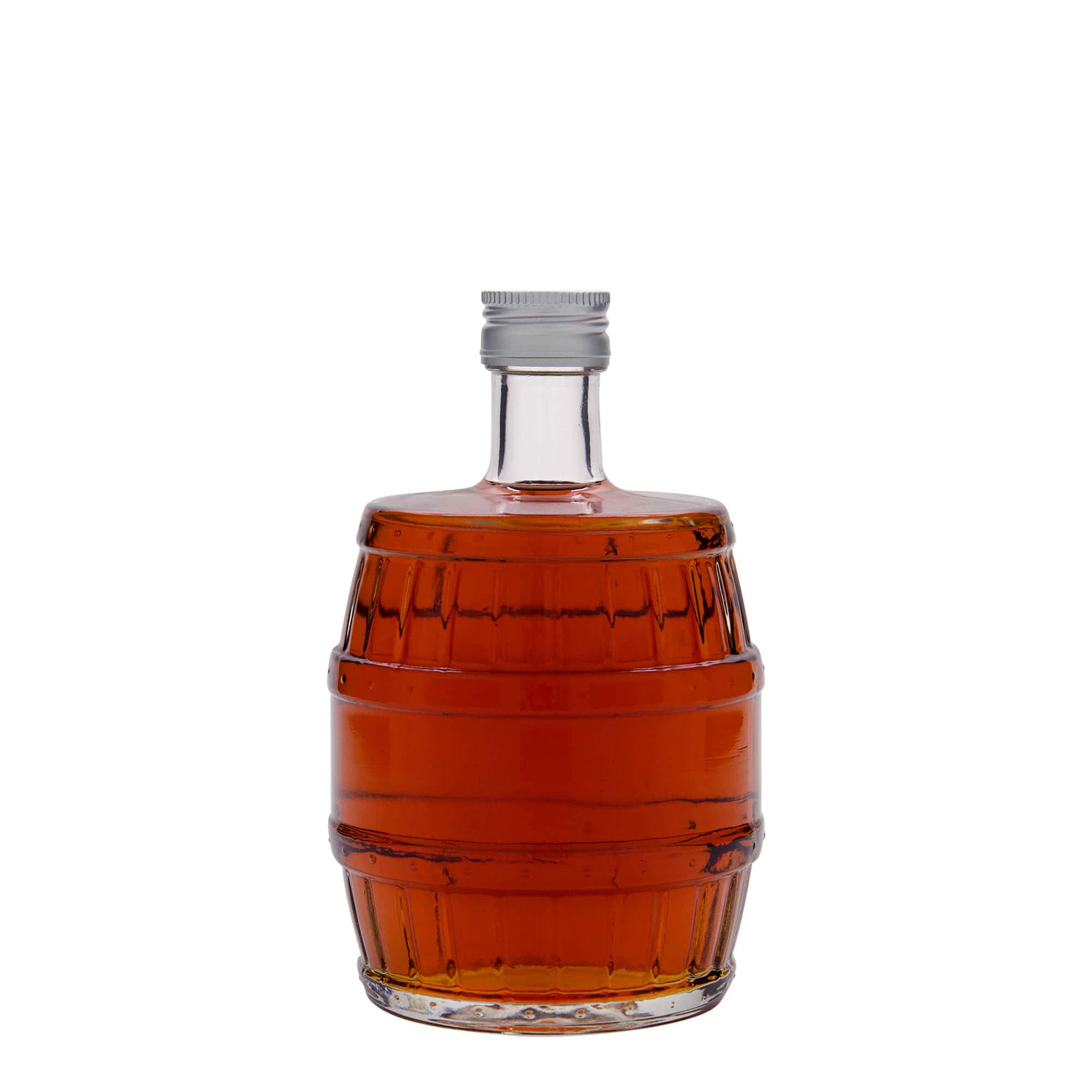 500 ml Glasflasche „Fass“, Mündung: PP 28