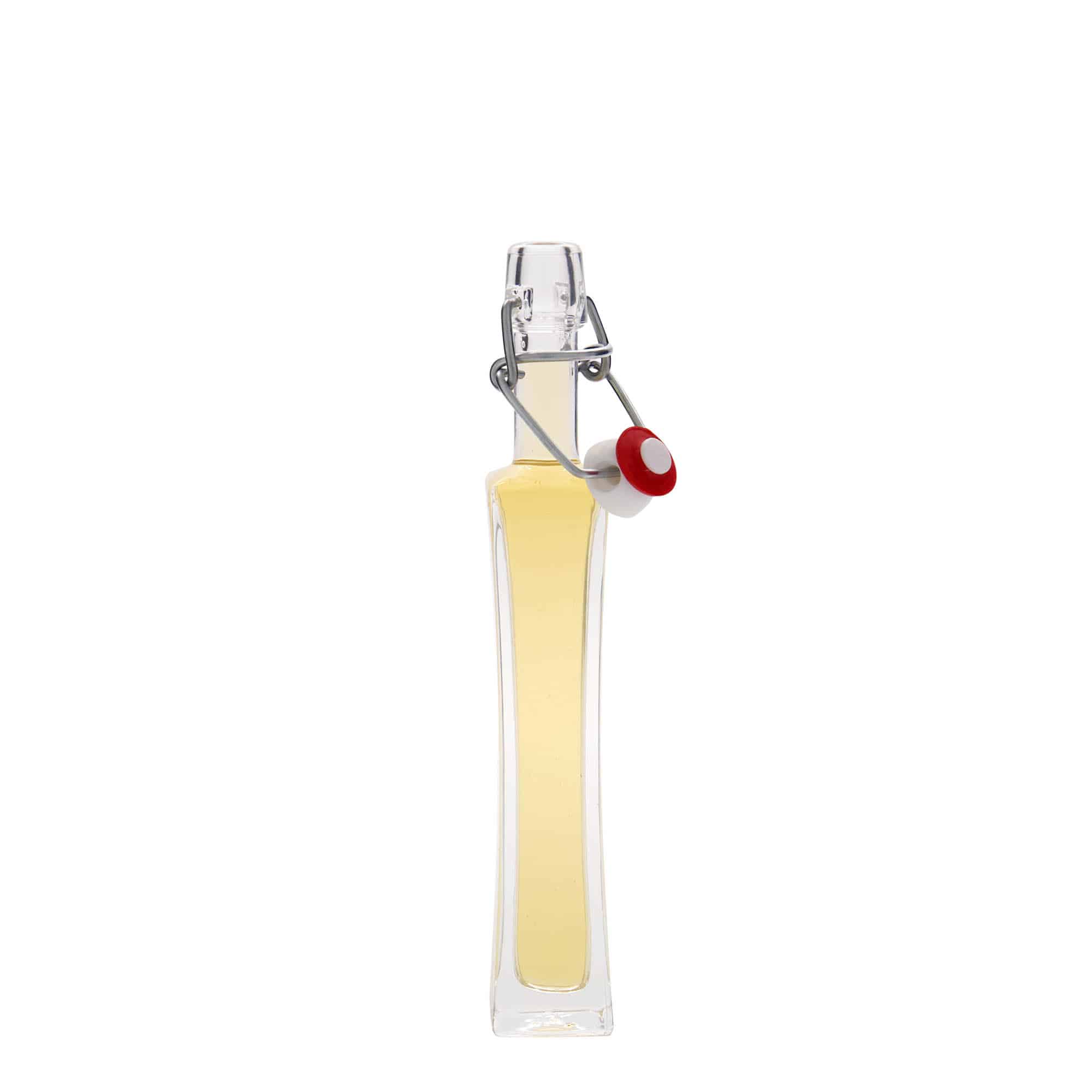 40 ml Glasflasche 'Koko', quadratisch, Mündung: Bügelverschluss 40 ml Glasflasche 'Koko', quadratisch, Mündung: Bügelverschluss