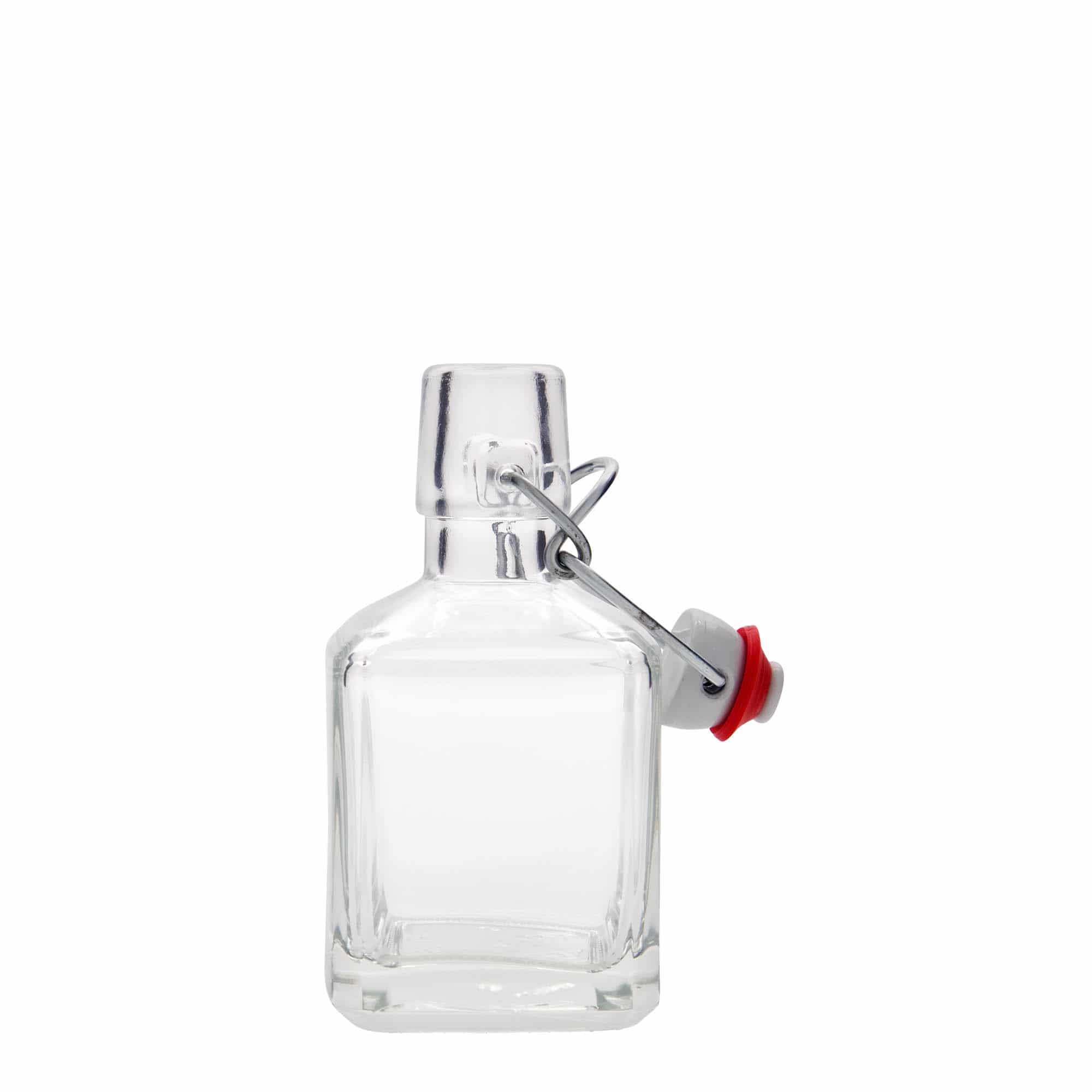 200 ml Glasflasche 'Kubica', quadratisch, Mündung: Bügelverschluss