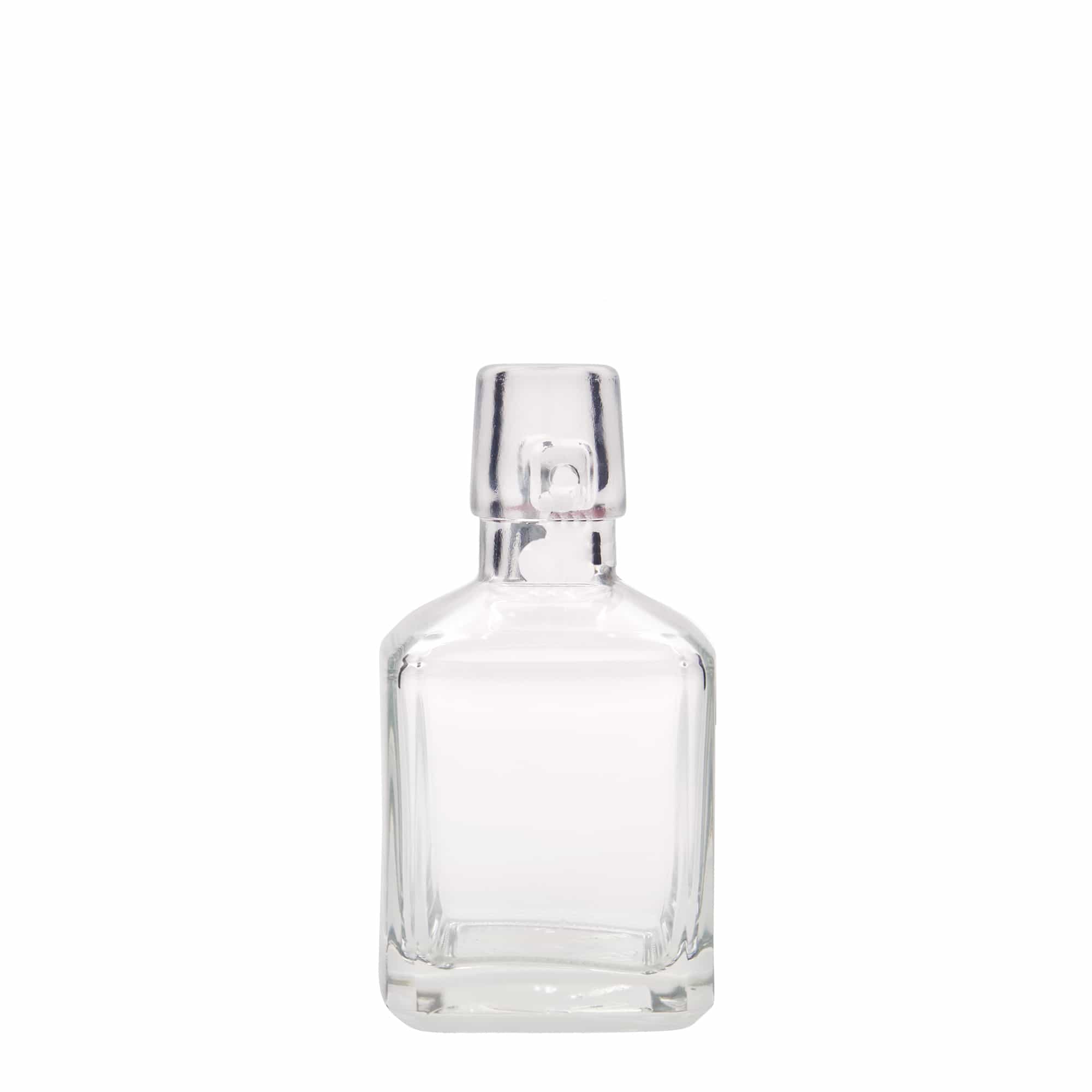 200 ml Glasflasche 'Kubica', quadratisch, Mündung: Bügelverschluss