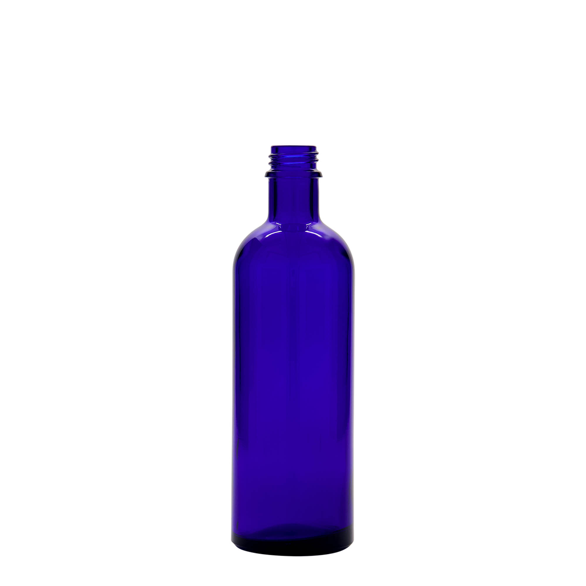 200 ml Medizinflasche, Glas, royalblau, Mündung: DIN 22