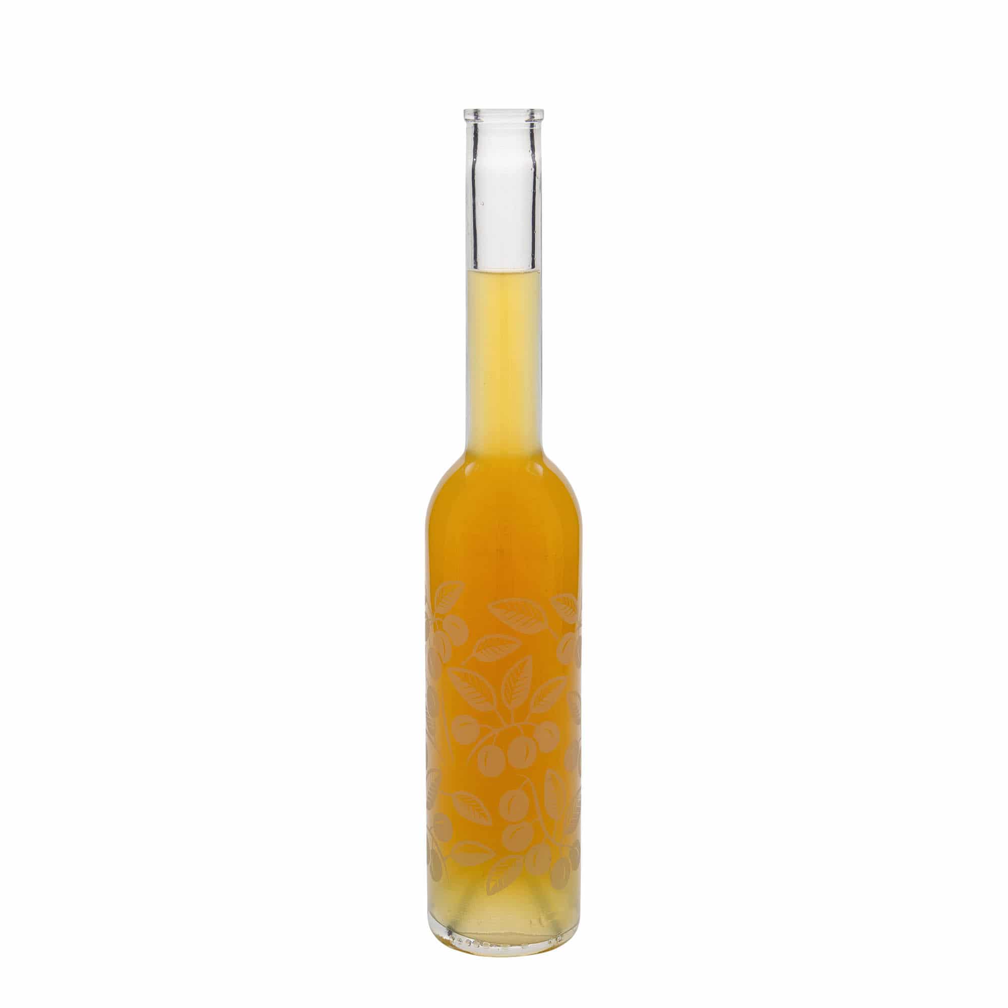 350 ml Glasflasche „Opera“, Motiv: Mirabellen, Mündung: Kork