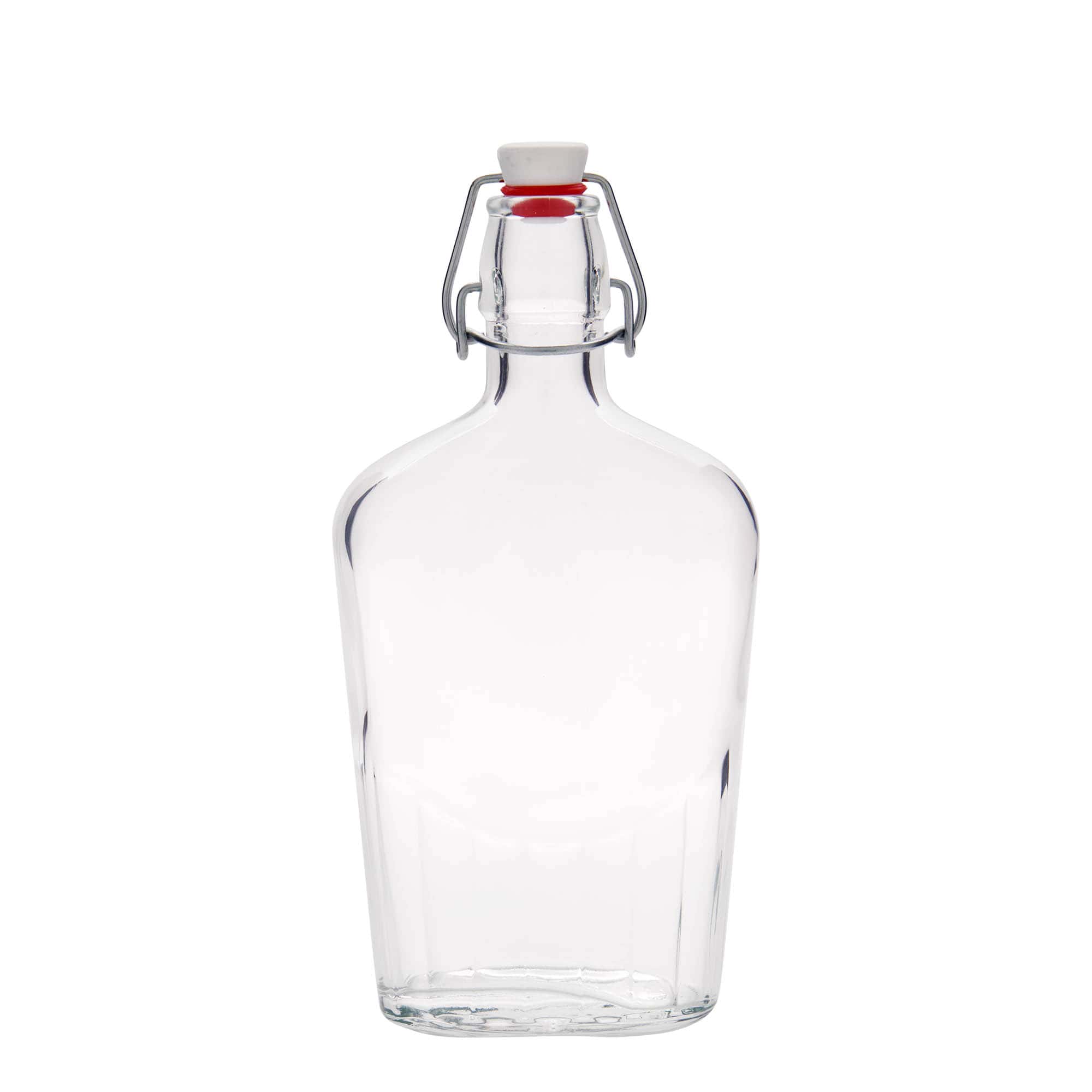 500 ml Glasflasche „Fiaschetta“, oval, Mündung: Bügelverschluss
