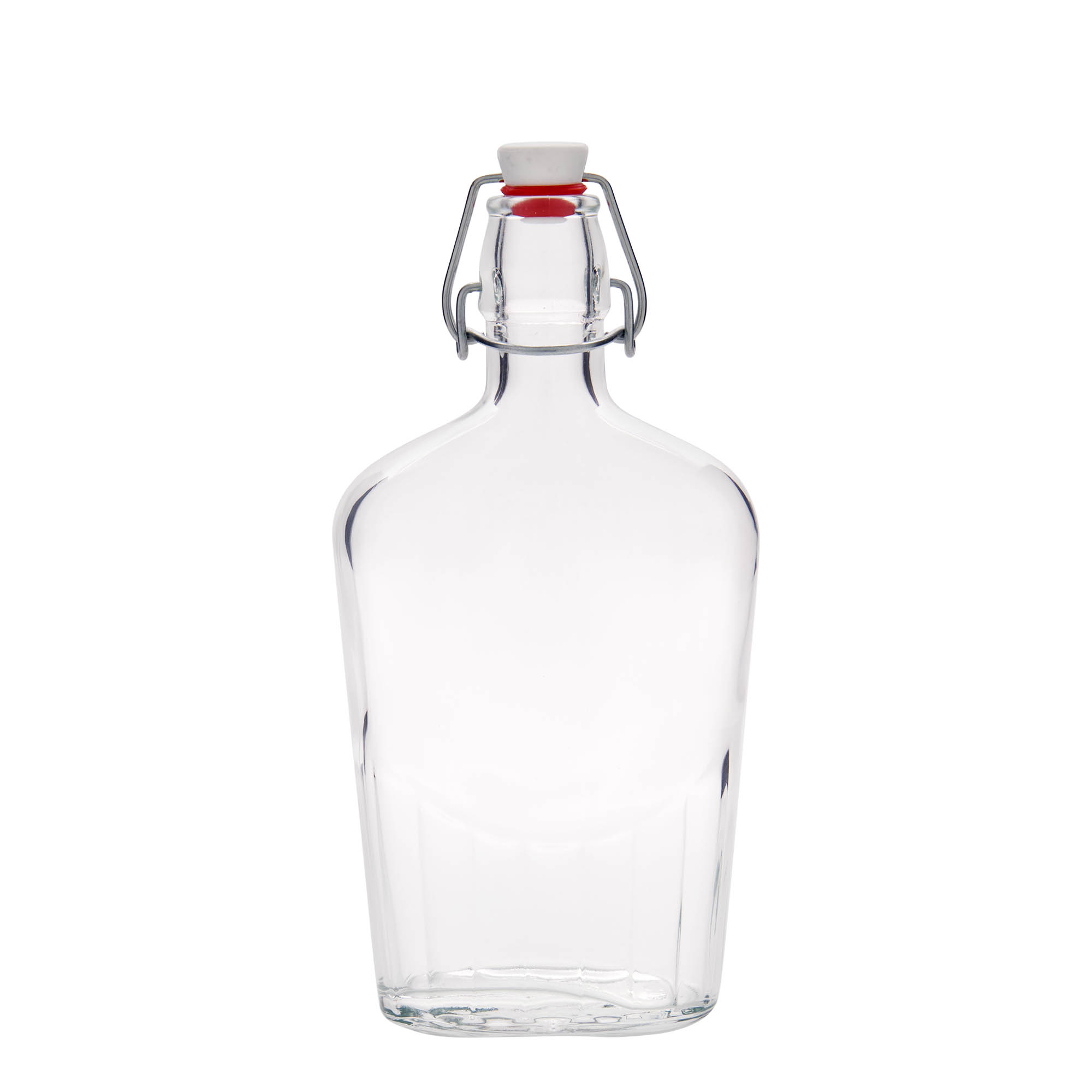 500 ml Glasflasche „Fiaschetta“, oval, Mündung: Bügelverschluss