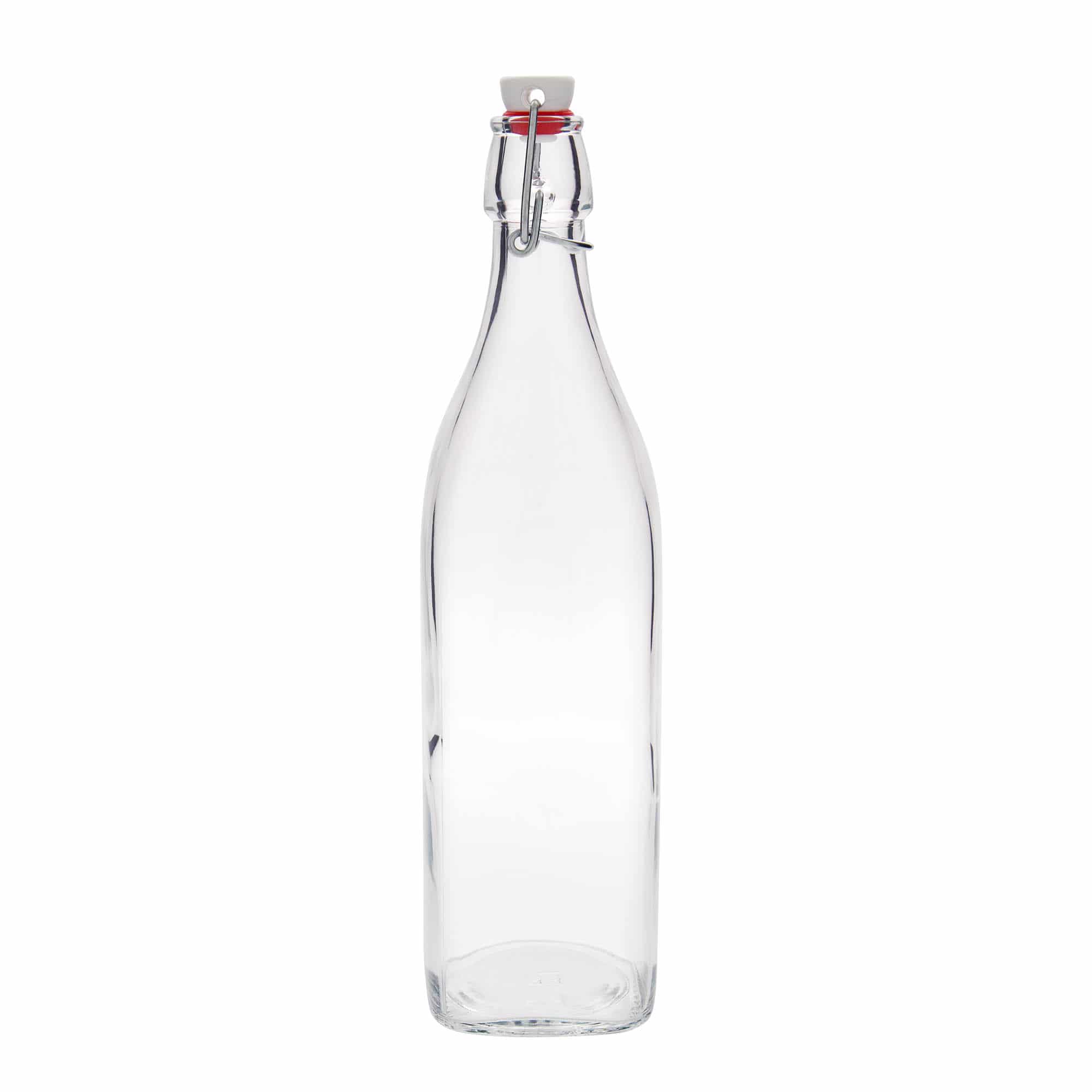 1.000 ml Glasflasche 'Swing', quadratisch, Mündung: Bügelverschluss