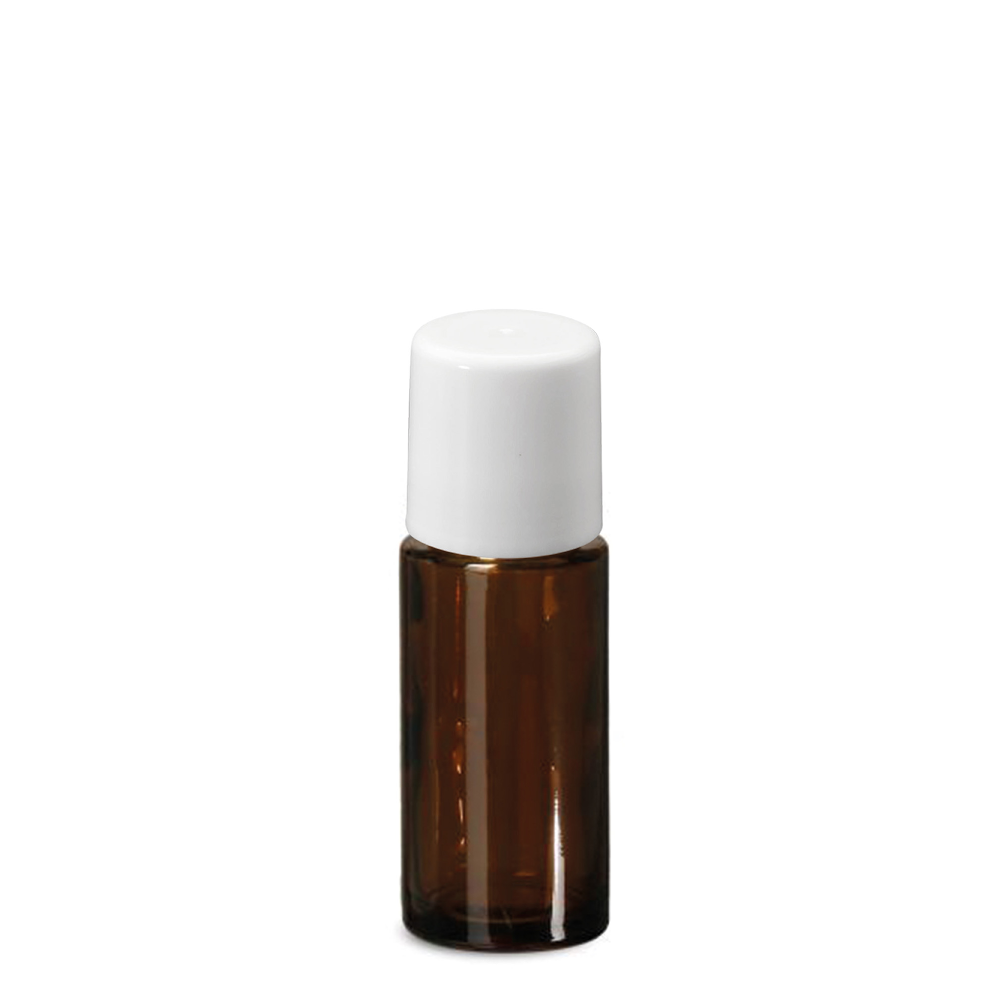 50 ml Roll-On-Flasche, Glas, braun, Mündung: Schraubverschluss
