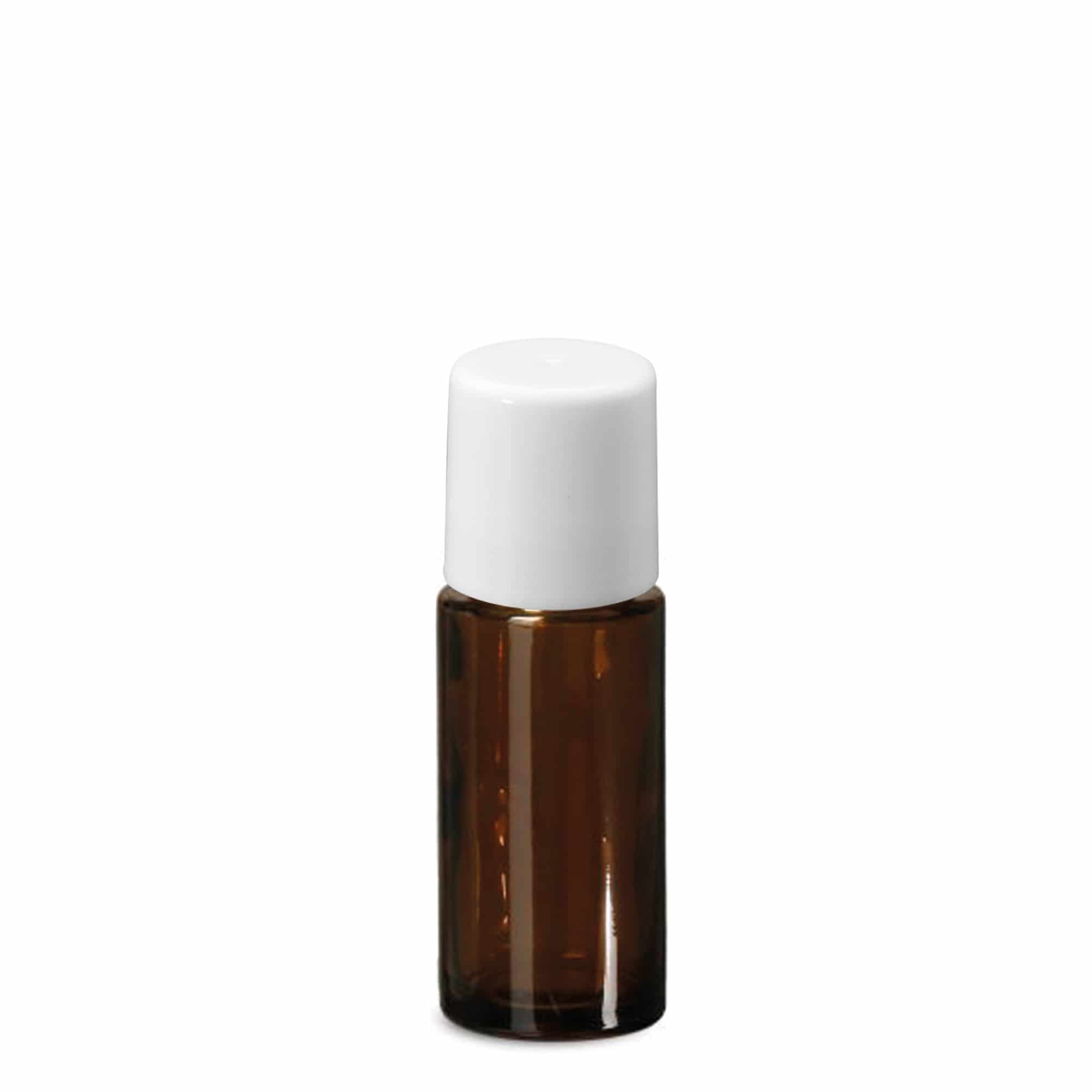 50 ml Roll-On-Flasche, Glas, braun, Mündung: Schraubverschluss