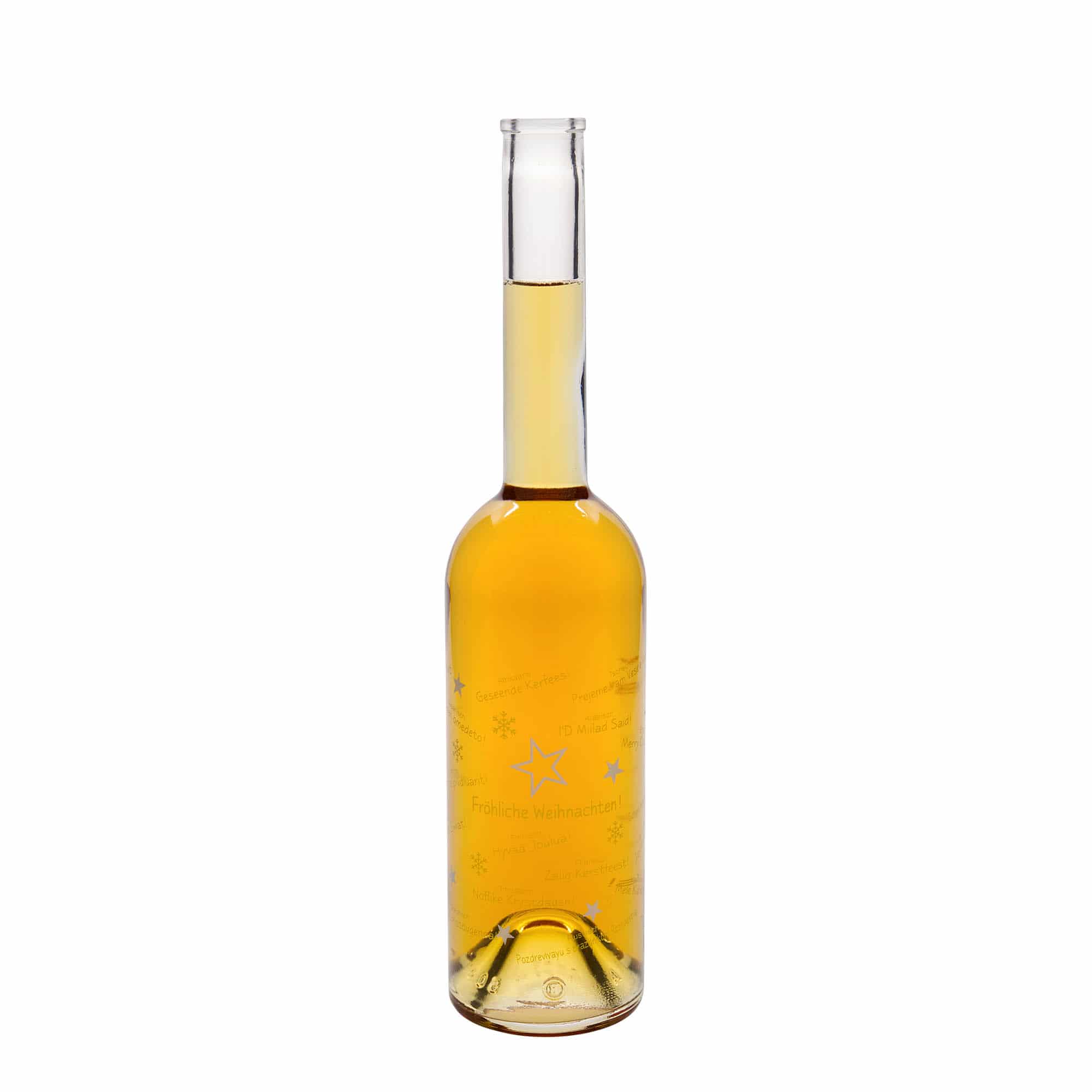500 ml Glasflasche 'Opera', Motiv: Weihnachten in der Welt, Mündung: Kork 500 ml Glasflasche 'Opera', Motiv: Weihnachten in der Welt, Mündung: Kork