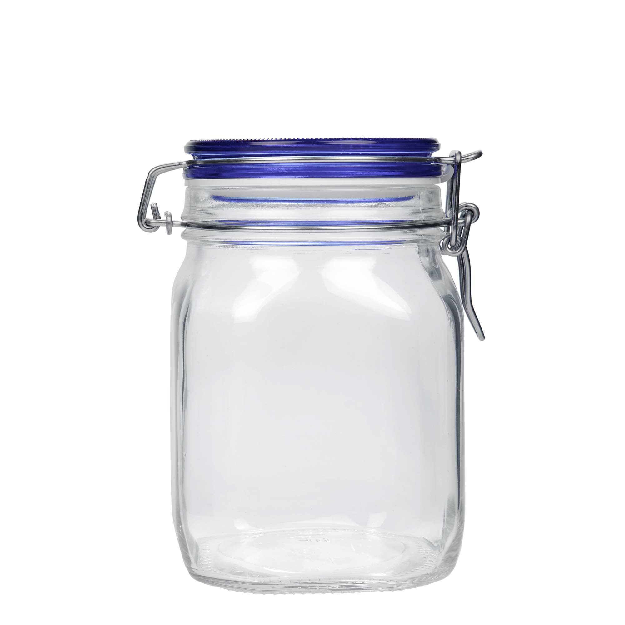 1.000 ml Drahtbügelglas 'Fido' Blue Top, quadratisch, Mündung: Drahtbügelverschluss 1.000 ml Drahtbügelglas 'Fido' Blue Top, quadratisch, Mündung: Drahtbügelverschluss