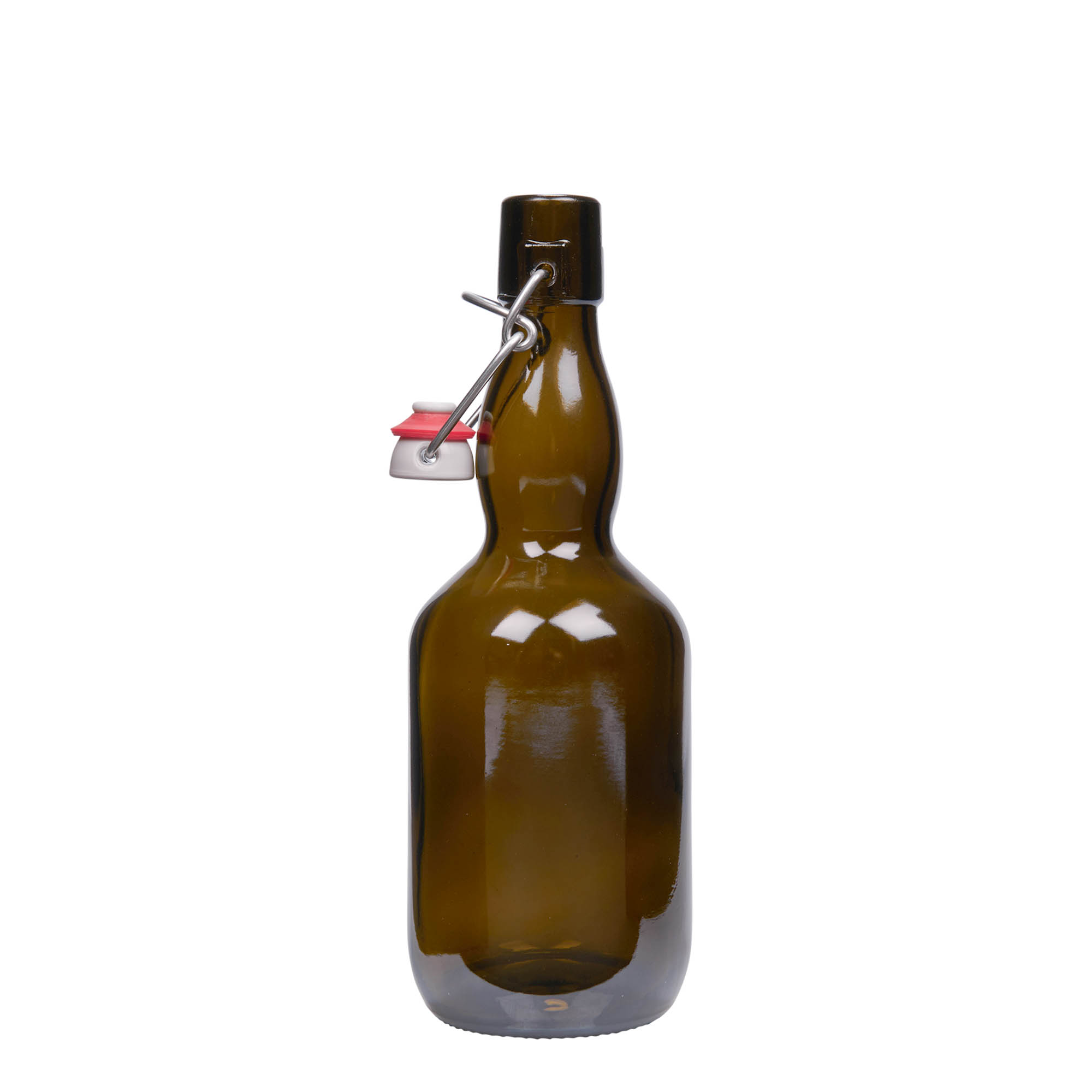 500 ml Bierflasche Kropfhals, Glas, antikgrün, Mündung: Bügelverschluss 500 ml Bierflasche Kropfhals, Glas, antikgrün, Mündung: Bügelverschluss