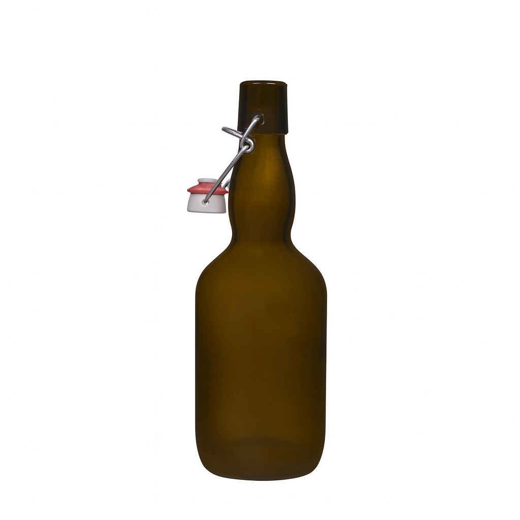 500 ml Bierflasche Kropfhals, Glas, antikgrün, Mündung: Bügelverschluss 500 ml Bierflasche Kropfhals, Glas, antikgrün, Mündung: Bügelverschluss