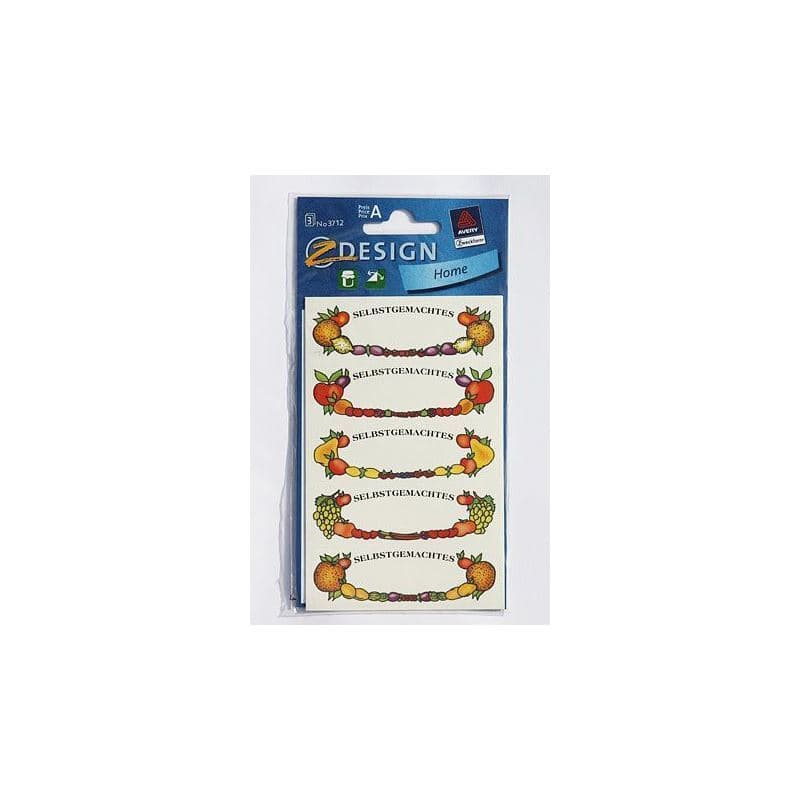 Zweckform Etiketten „Obst-Rahmen“, oval, Papier, mehrfarbig