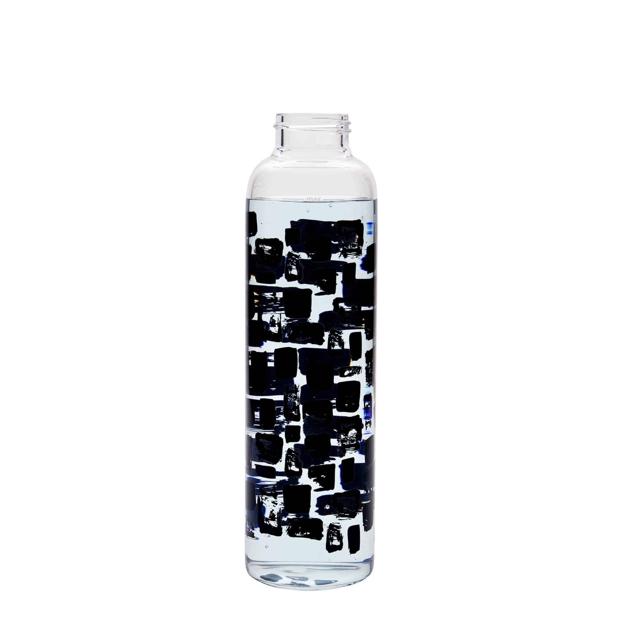 500 ml Trinkflasche 'Perseus - Schwarze Rechtecke', Mündung: Schraubverschluss