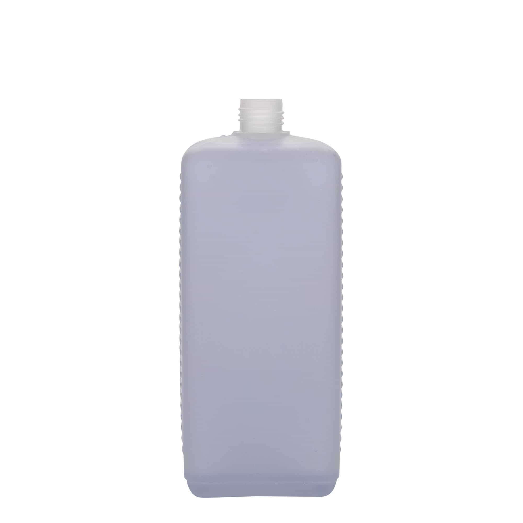 1.000 ml Kanisterflasche, rechteckig, HDPE-Kunststoff, natur, Mündung: DIN 25 EPE