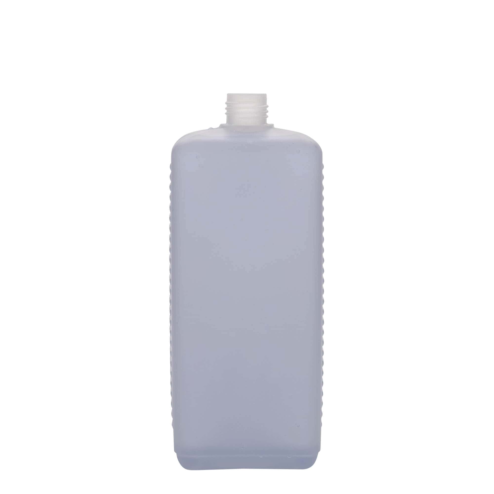 1.000 ml Kanisterflasche, rechteckig, HDPE-Kunststoff, natur, Mündung: DIN 25 EPE