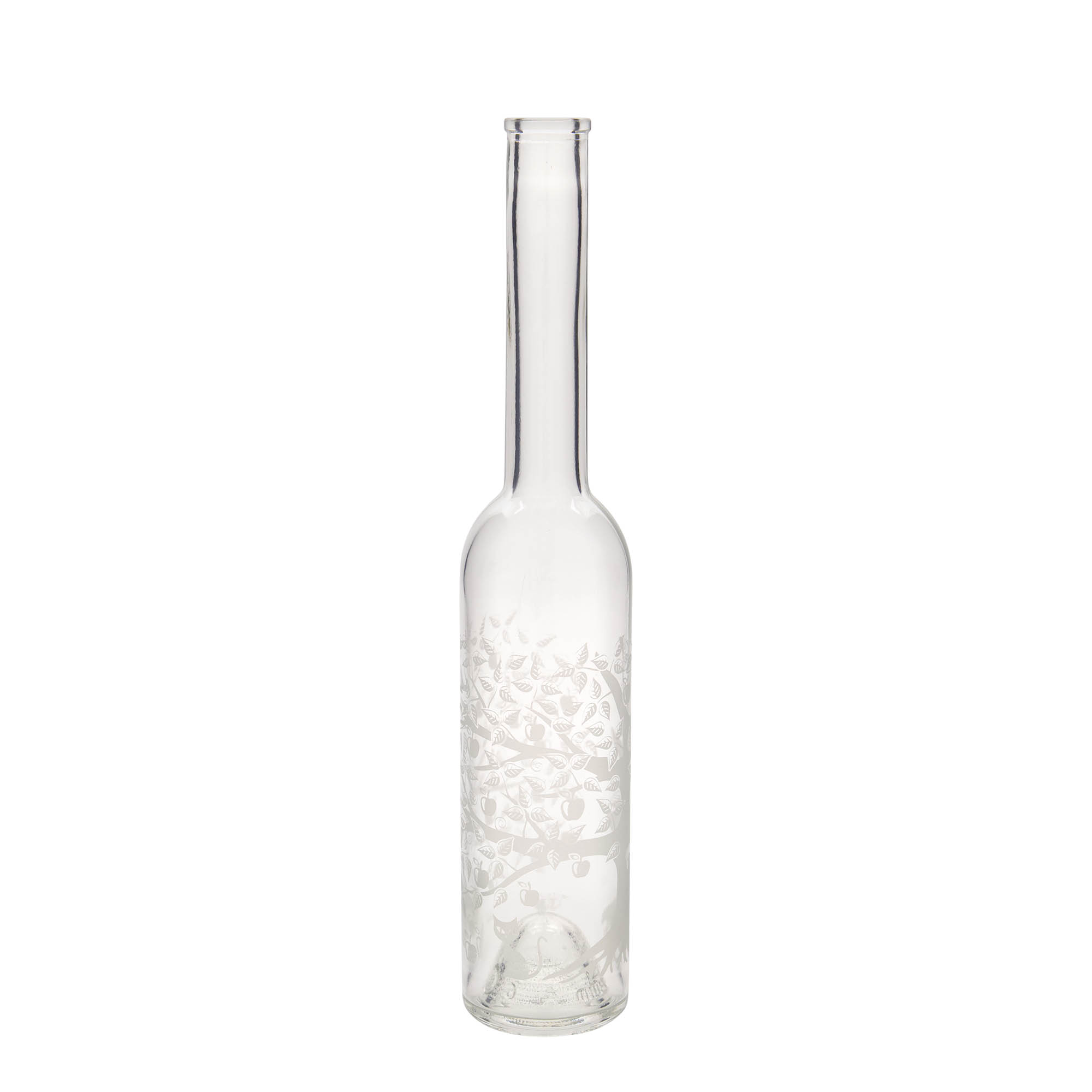 350 ml Glasflasche „Opera“, Motiv: Apfelbaum, Mündung: Kork