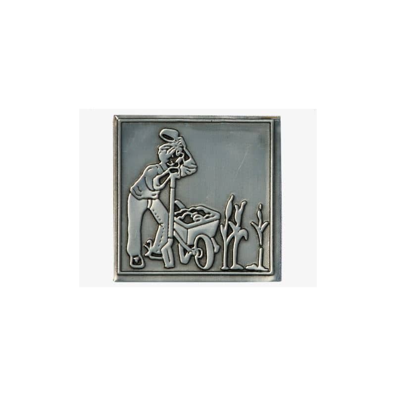 Zinnetikett 'Gärtner', quadratisch, Metall, silber