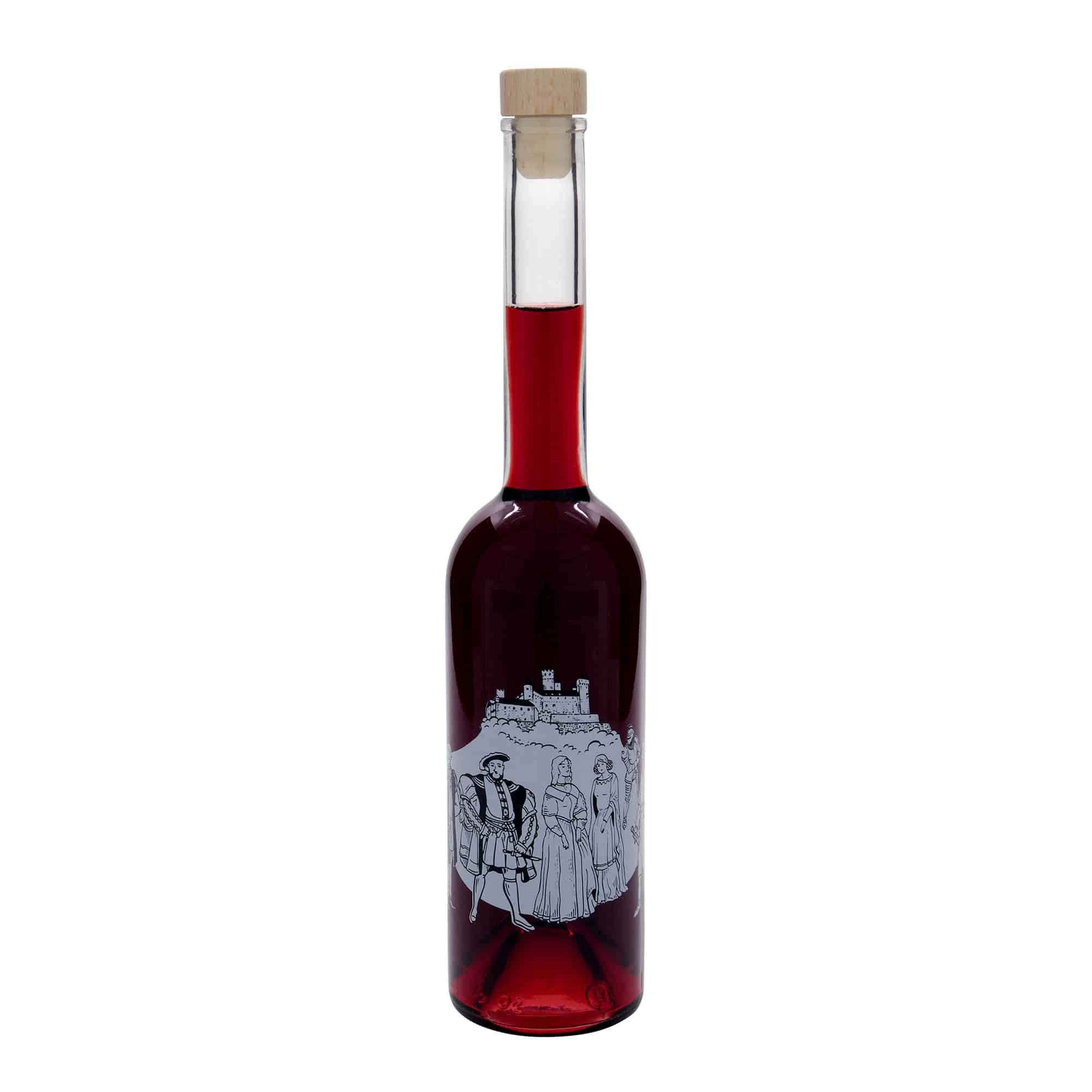 500 ml Glasflasche „Opera“, Motiv: Mittelalter, Mündung: Kork