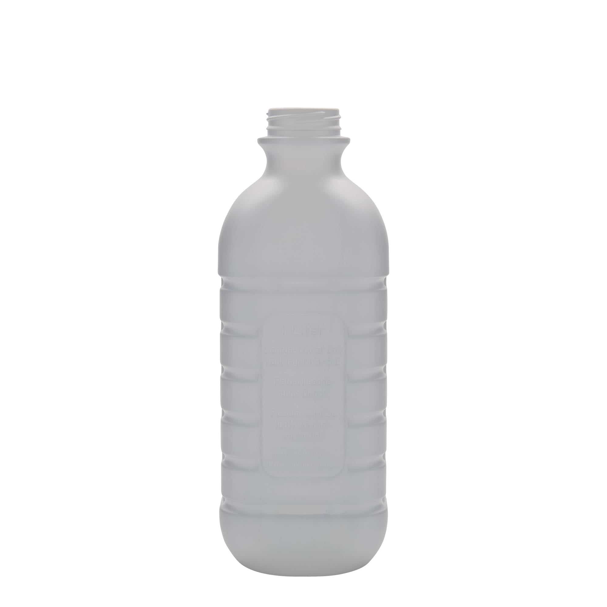 1.000 ml Milchflasche, rechteckig, HDPE-Kunststoff, weiß, Mündung: PEHD40 1.000 ml Milchflasche, rechteckig, HDPE-Kunststoff, weiß, Mündung: PEHD40