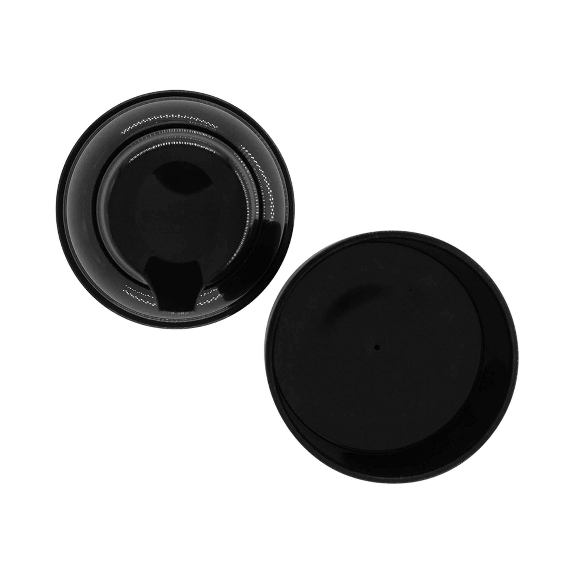 Airless Dispenser Pumpkopf „Mezzo“, Typ D, PP-Kunststoff, schwarz mit schwarzer Kappe