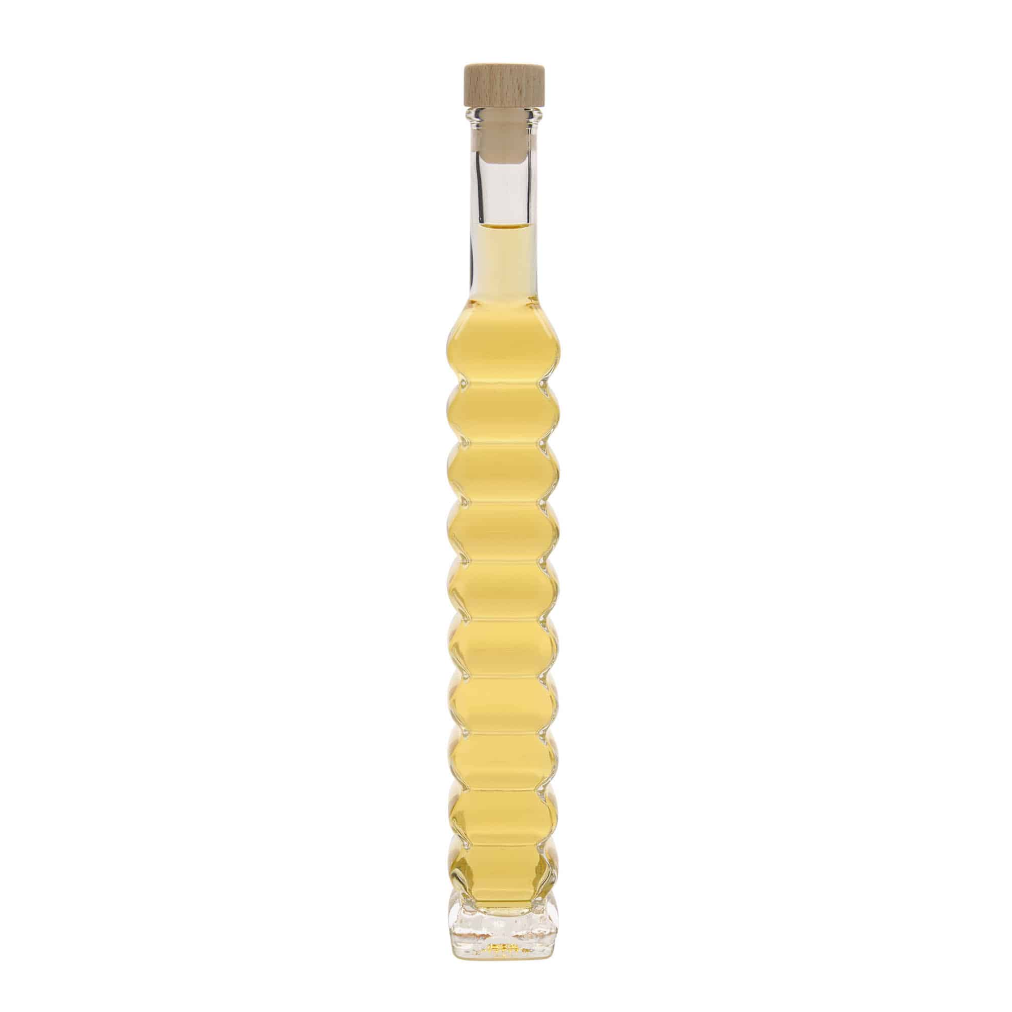 200 ml Glasflasche 'Roma', quadratisch, Mündung: Kork