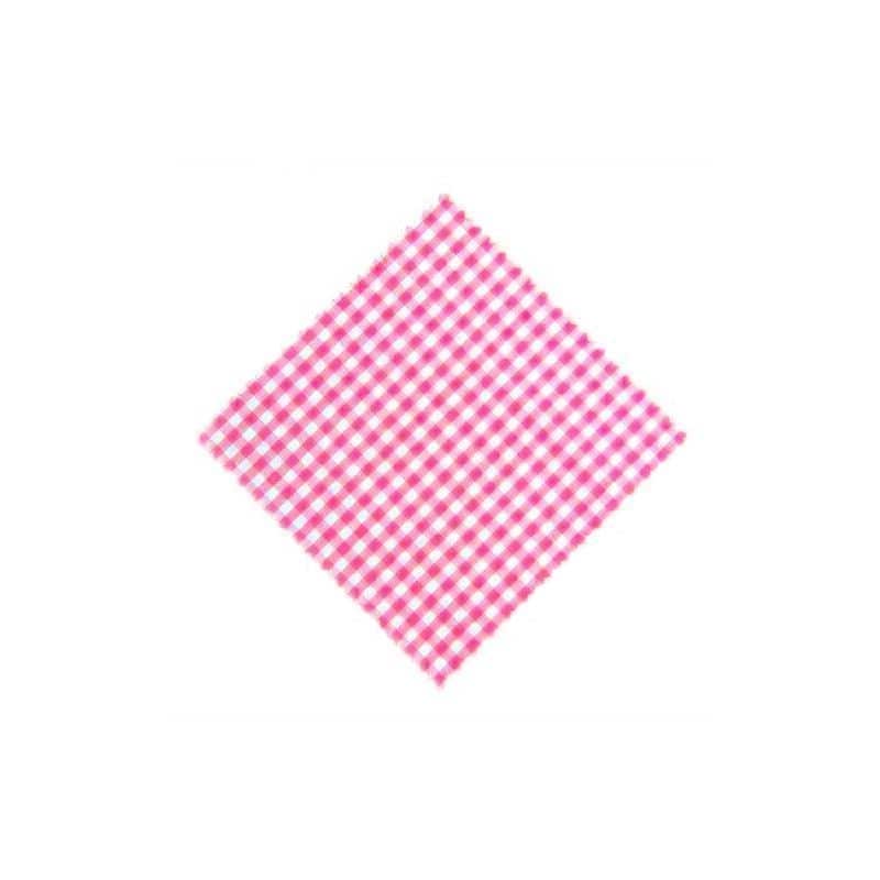 Stoffdeckchen kariert 15x15, quadratisch, Textil, pink, Mündung: TO58-TO82