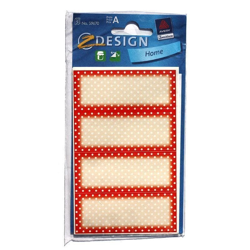 Zweckform Etiketten 'Red Dots', rechteckig, Papier, rot