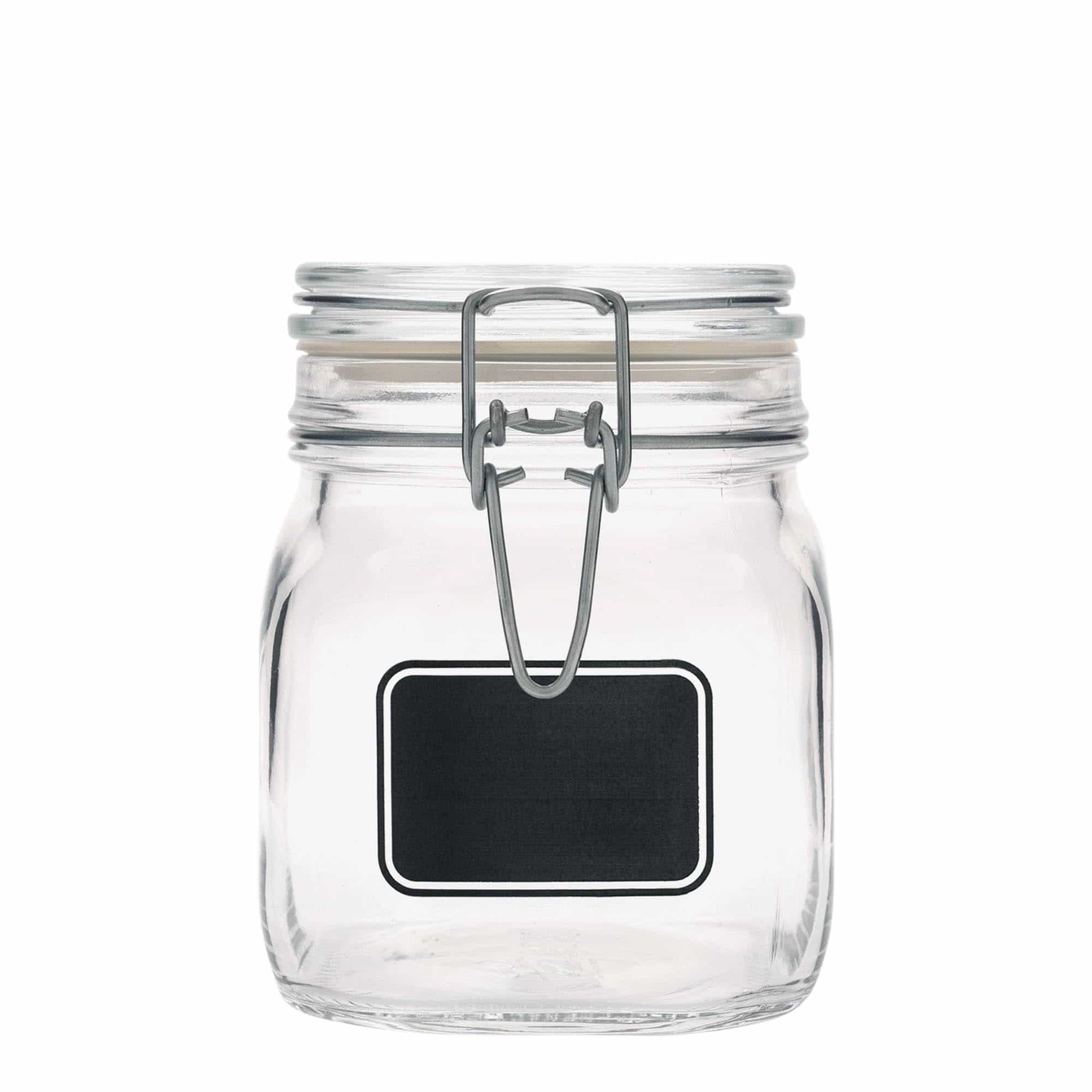 750 ml Drahtbügelglas 'Fido', Motiv: Etikettenfeld, quadratisch, Mündung: Drahtbügelverschluss 750 ml Drahtbügelglas 'Fido', Motiv: Etikettenfeld, quadratisch, Mündung: Drahtbügelverschluss