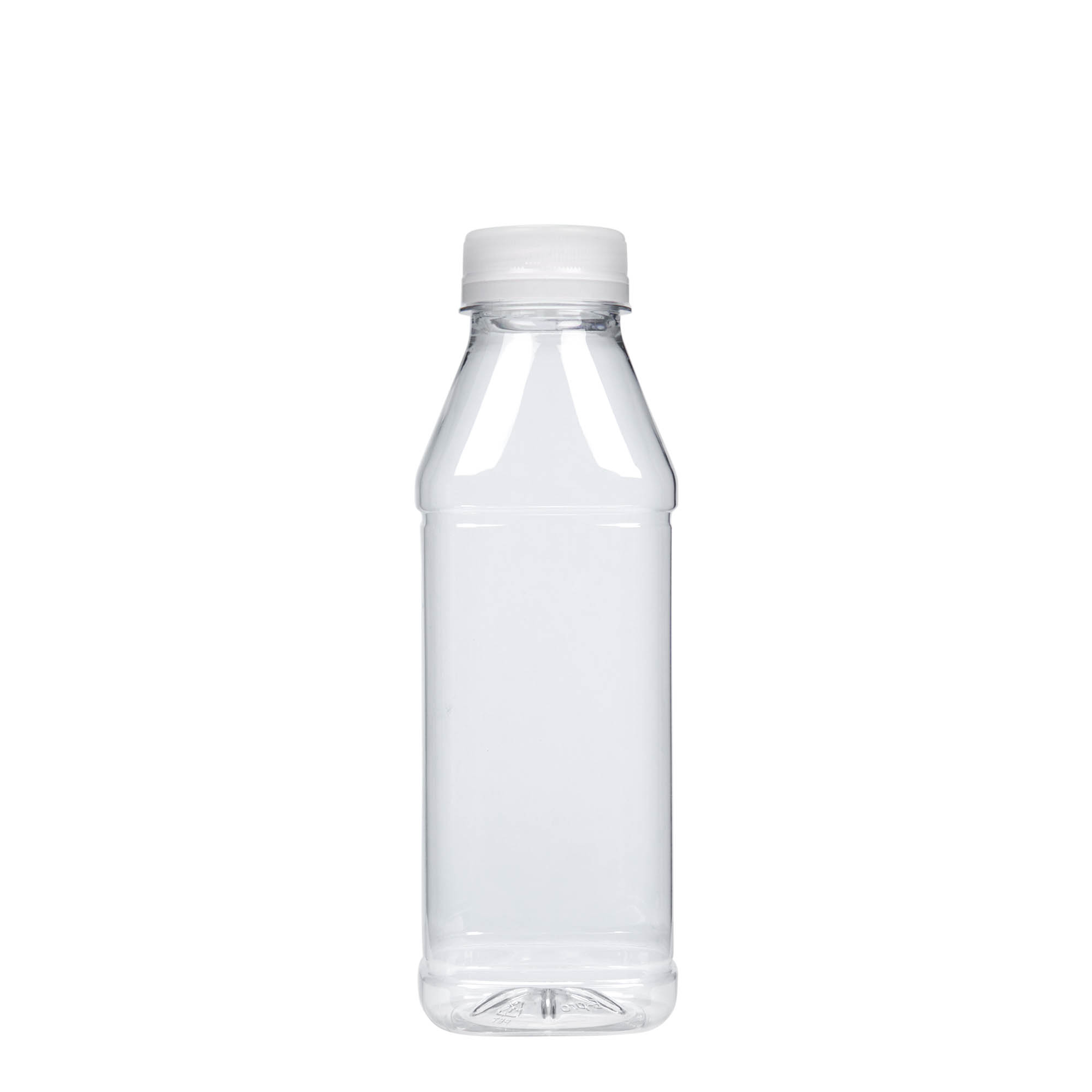 500 ml PET-Flasche 'Milk and Juice Carré', quadratisch, Kunststoff, Mündung: 38 mm