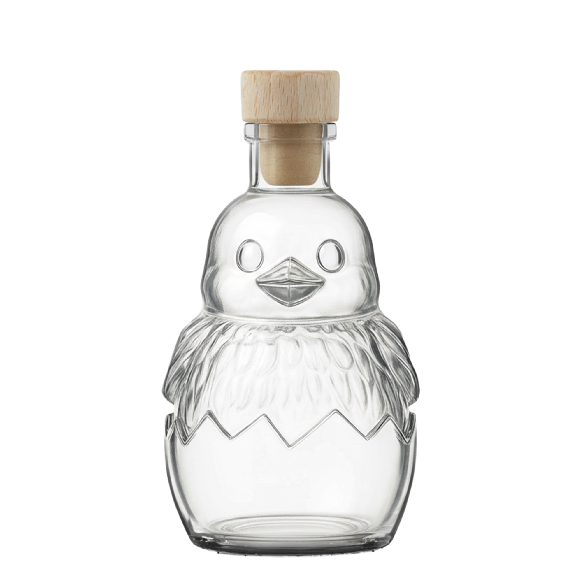 200 ml Glasflasche 'Küken', Mündung: Kork
