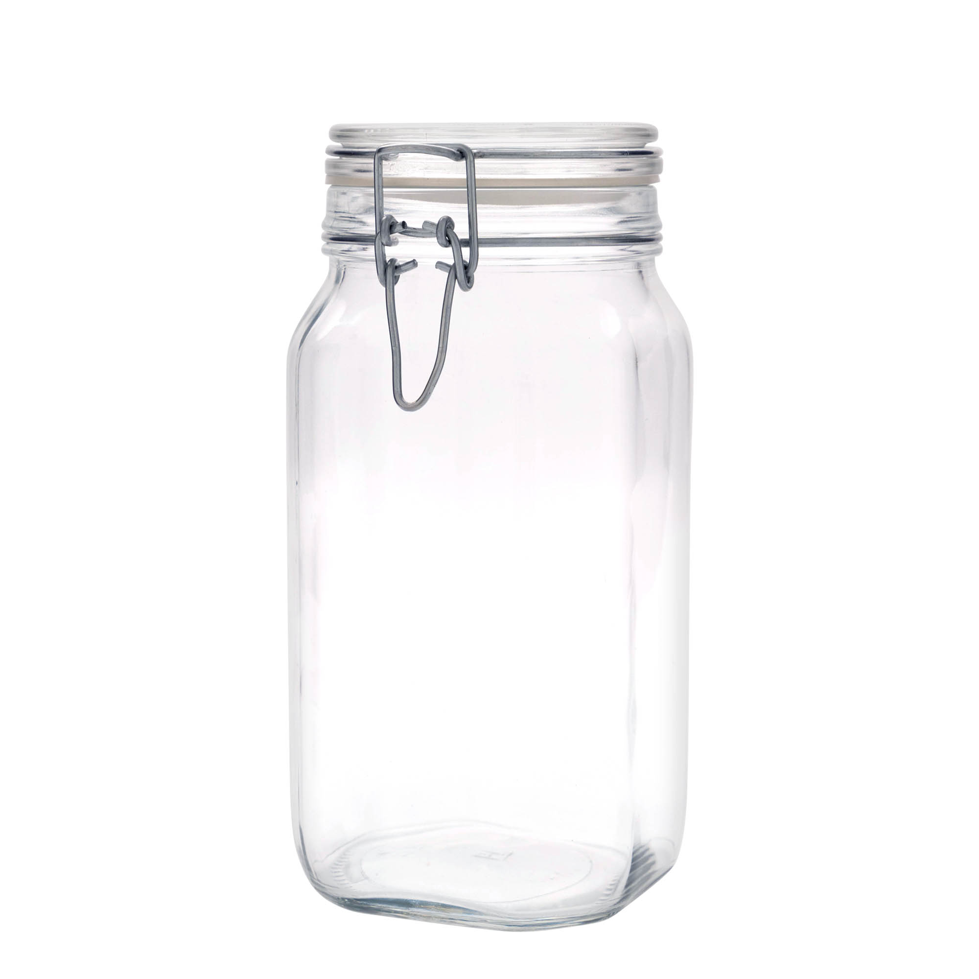 1.500 ml Drahtbügelglas „Fido“, quadratisch, Mündung: Drahtbügelverschluss