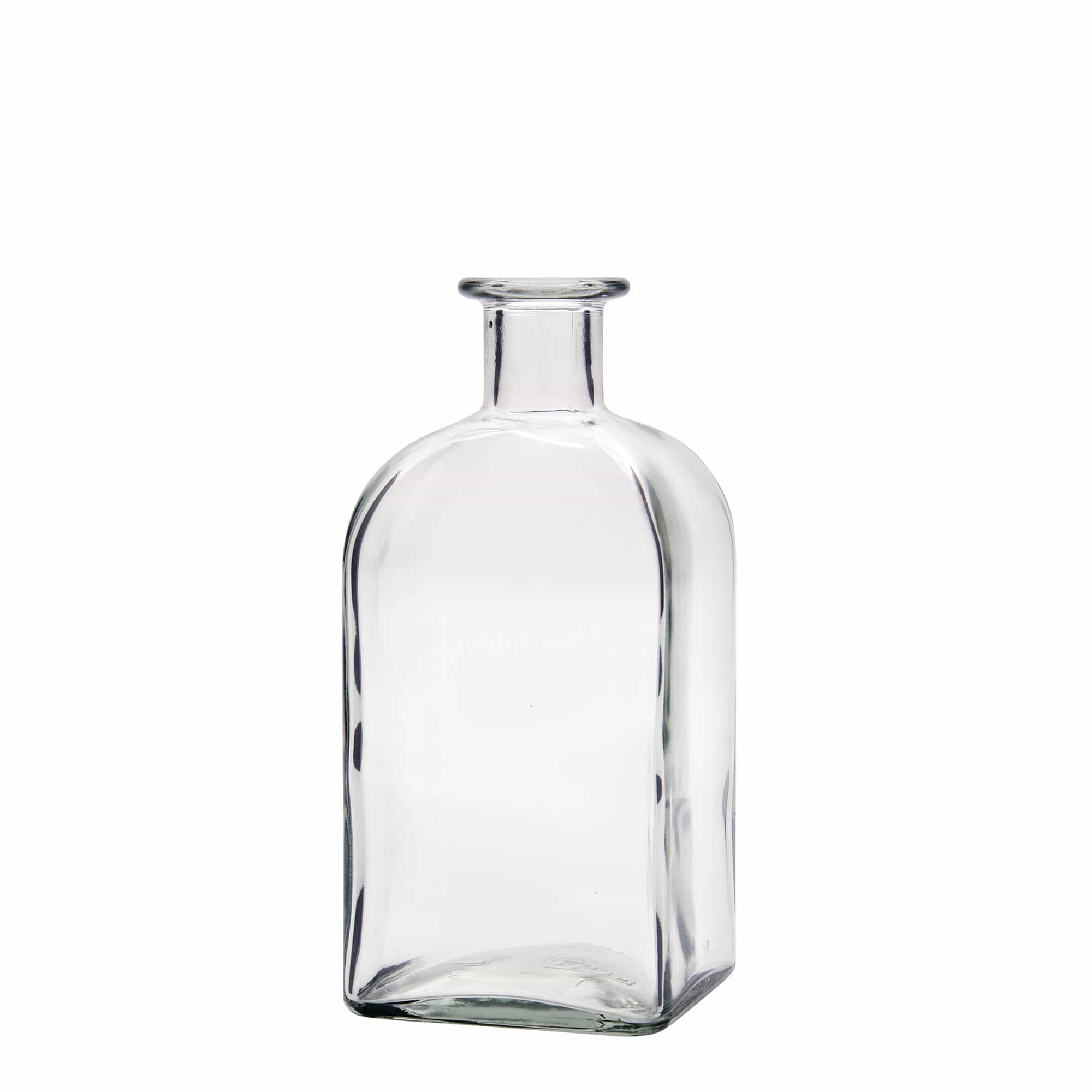 500 ml Glasflasche Apotheker Carré, quadratisch, Mündung: Kork 500 ml Glasflasche Apotheker Carré, quadratisch, Mündung: Kork