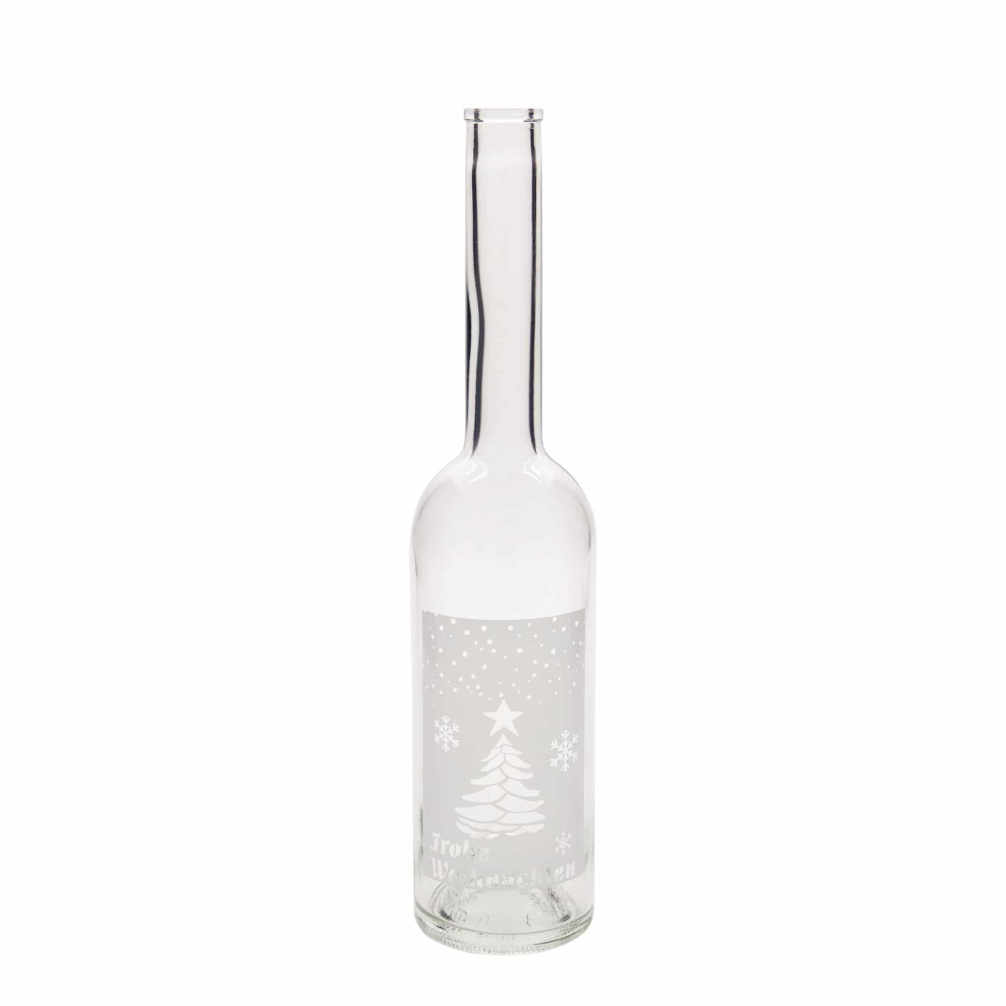 500 ml Glasflasche 'Opera', Motiv: Weiße Weihnachten, Mündung: Kork 500 ml Glasflasche 'Opera', Motiv: Weiße Weihnachten, Mündung: Kork