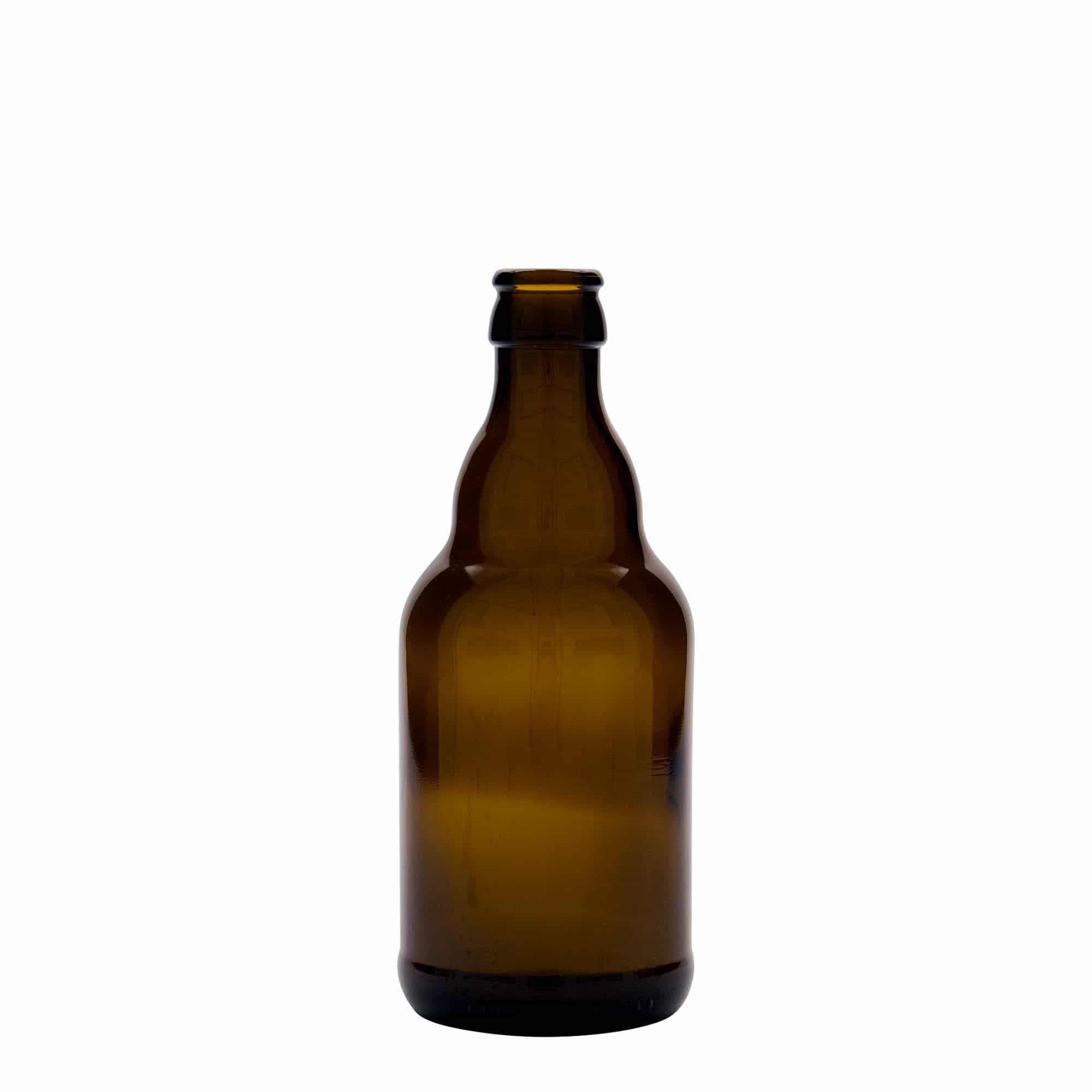330 ml Bierflasche „Steinie“, Glas, braun, Mündung: Kronkorken