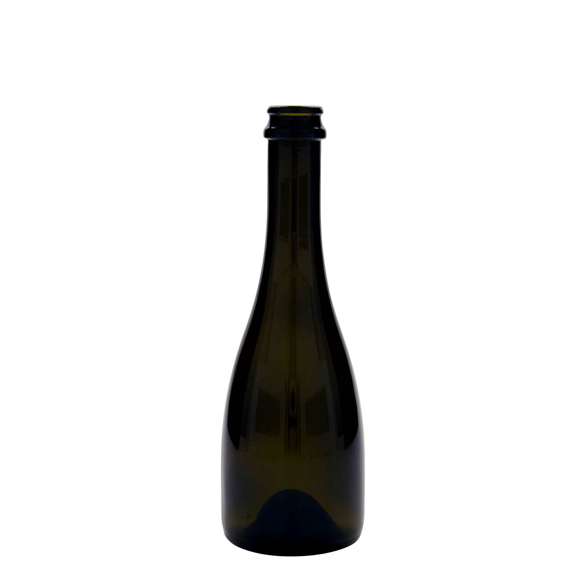 330 ml Bier-/Sektflasche „Tosca“, Glas, antikgrün, Mündung: Kronkorken