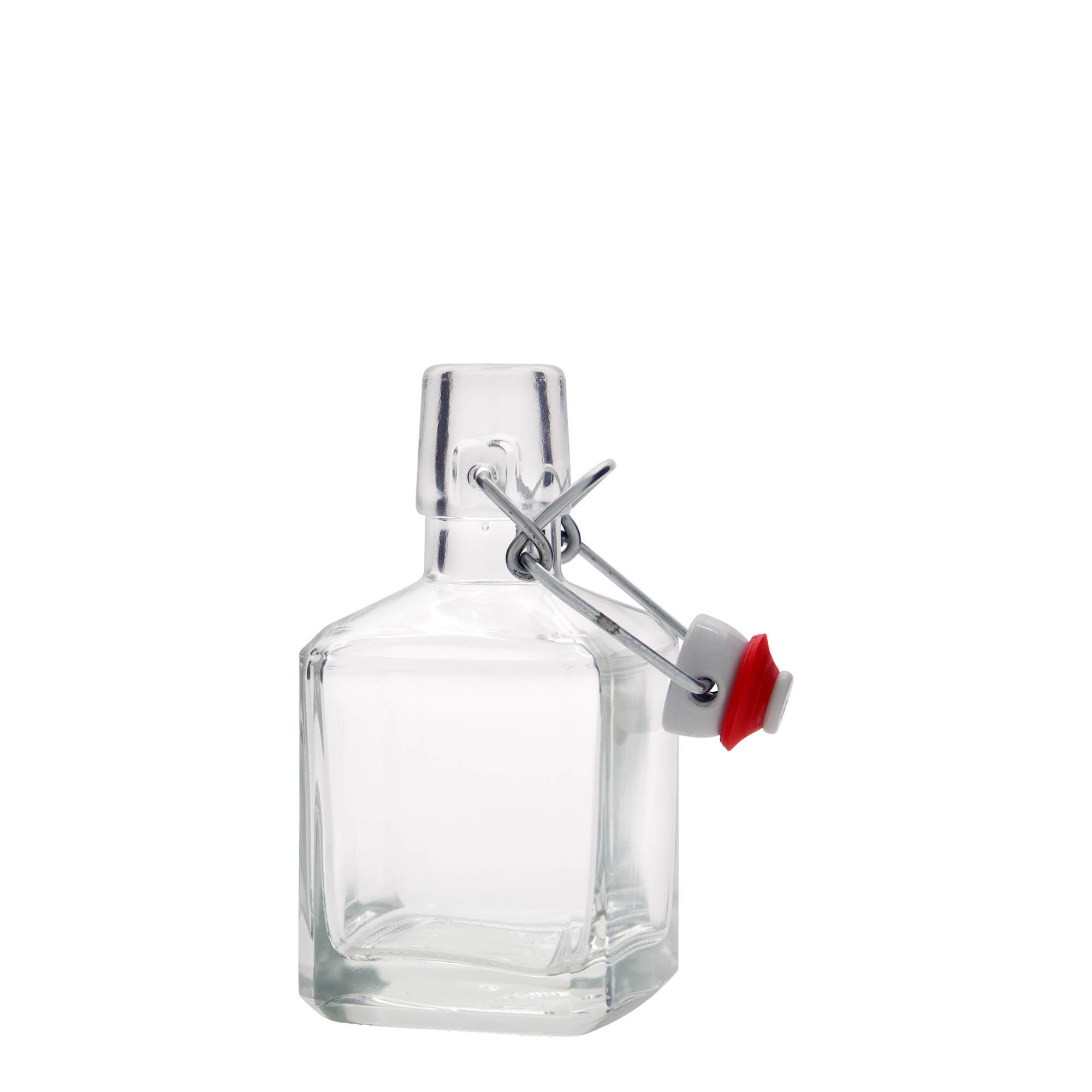 200 ml Glasflasche 'Kubica', quadratisch, Mündung: Bügelverschluss 200 ml Glasflasche 'Kubica', quadratisch, Mündung: Bügelverschluss