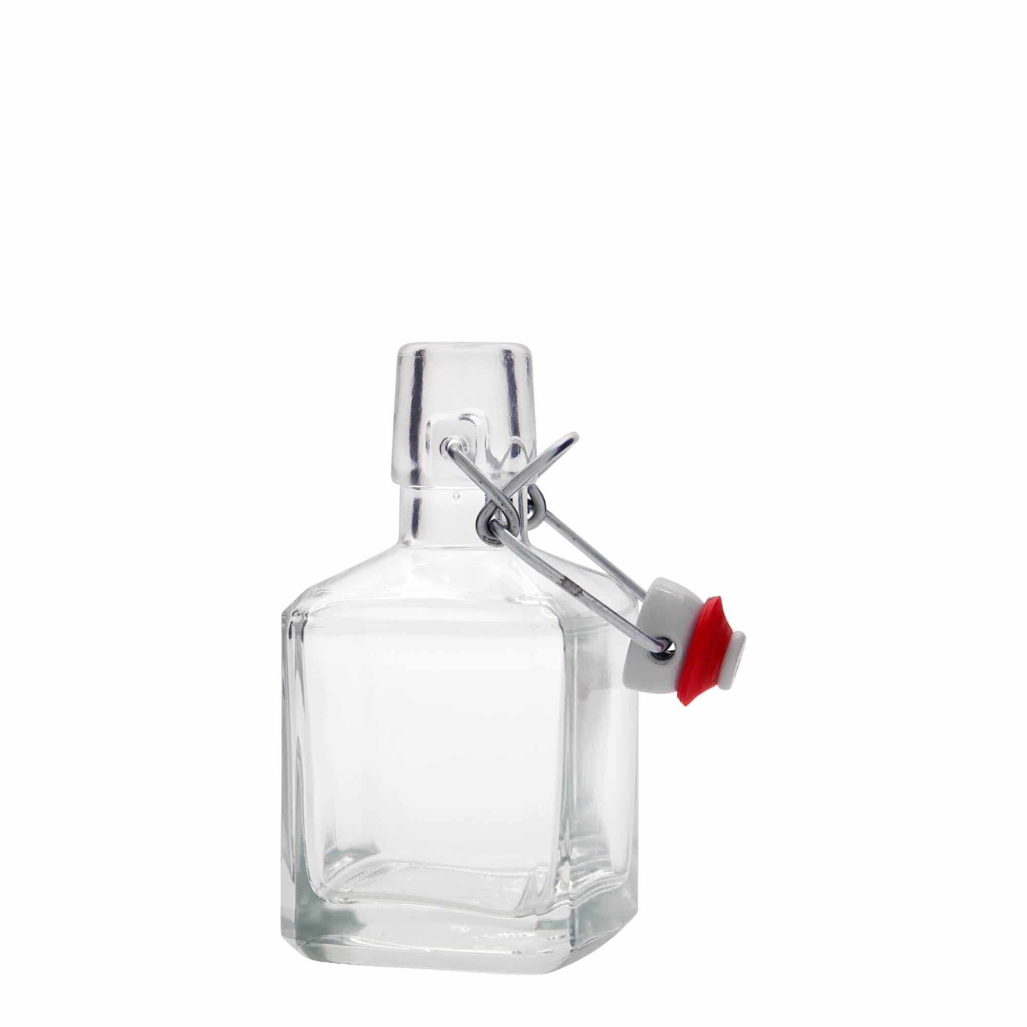 200 ml Glasflasche „Kubica“, quadratisch, Mündung: Bügelverschluss