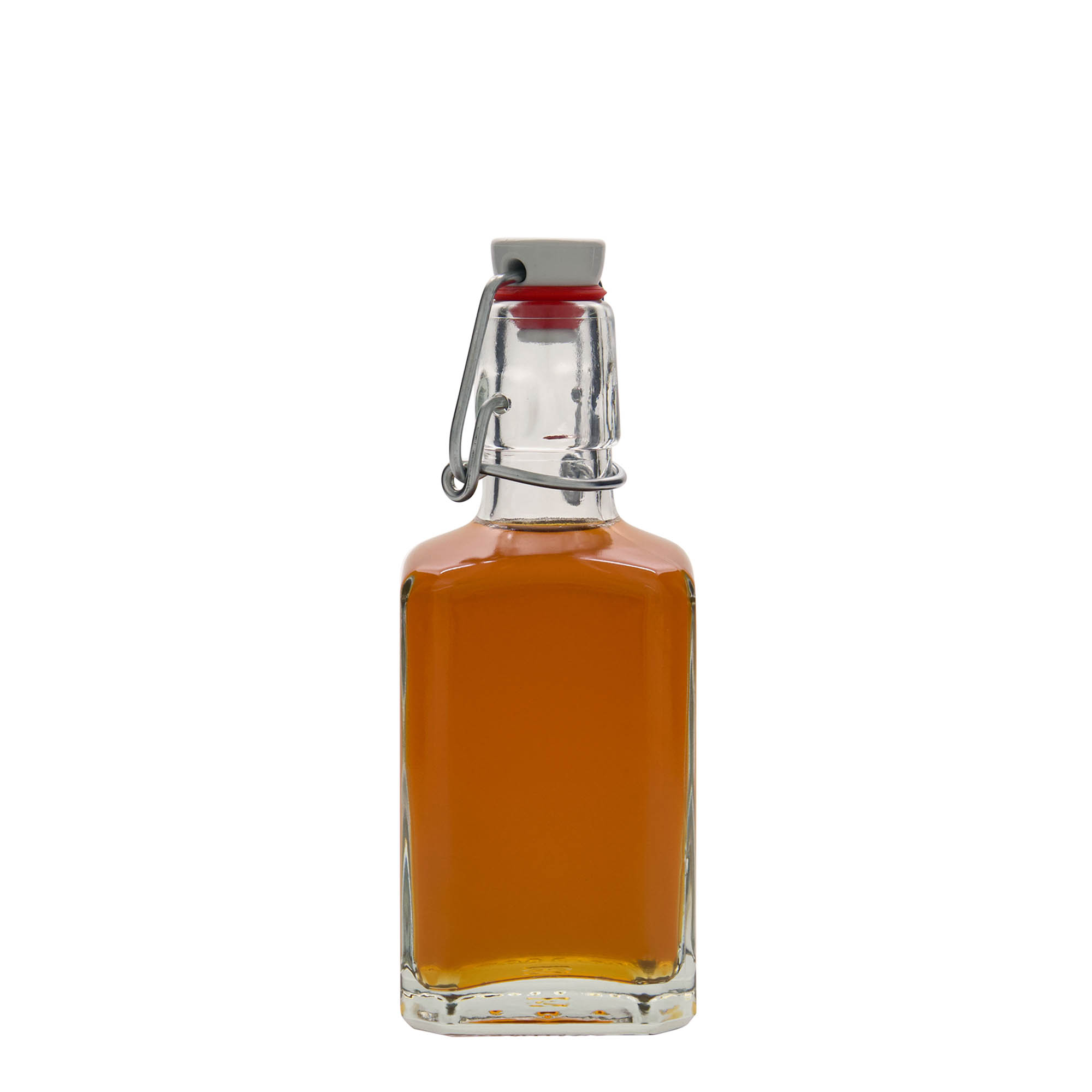 250 ml Glasflasche „Rialto“, quadratisch, Mündung: Bügelverschluss