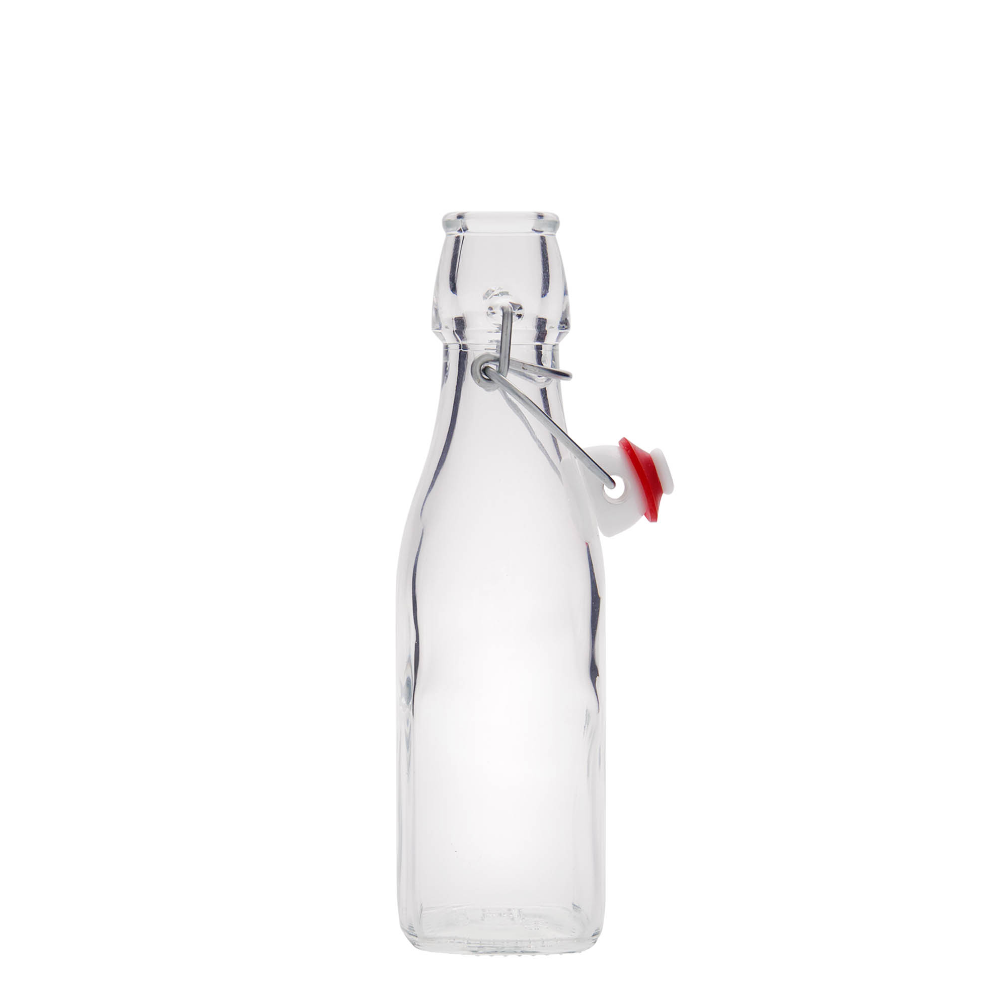 250 ml Glasflasche 'Swing', quadratisch, Mündung: Bügelverschluss 250 ml Glasflasche 'Swing', quadratisch, Mündung: Bügelverschluss