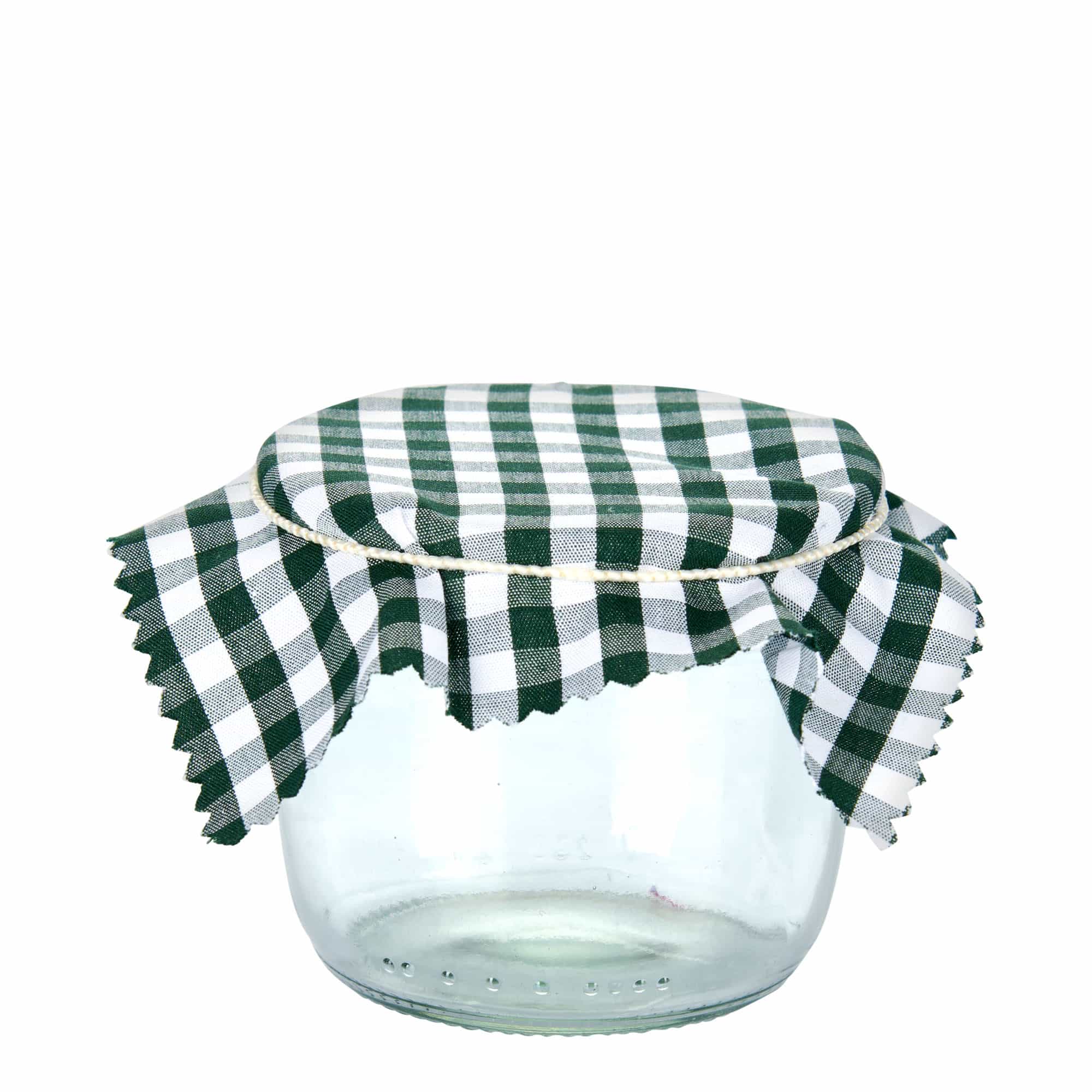 Stoffdeckchen kariert 12x12, quadratisch, Textil, dunkelgrün, Mündung: TO38-TO53