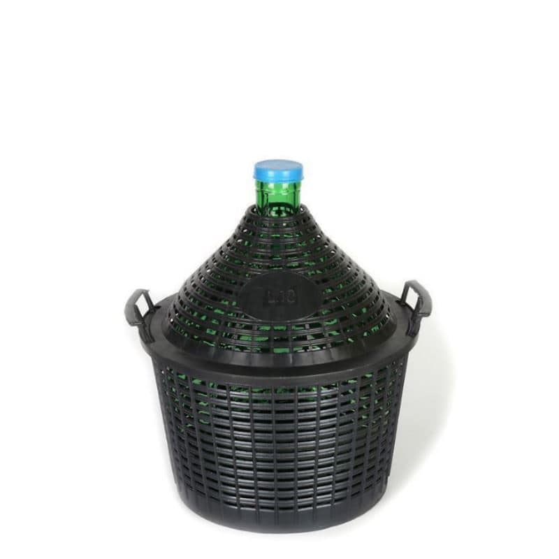 10 l Ballonflasche Enghals, Glas, grün, Mündung: Stülpdeckel 10 l Ballonflasche Enghals, Glas, grün, Mündung: Stülpdeckel