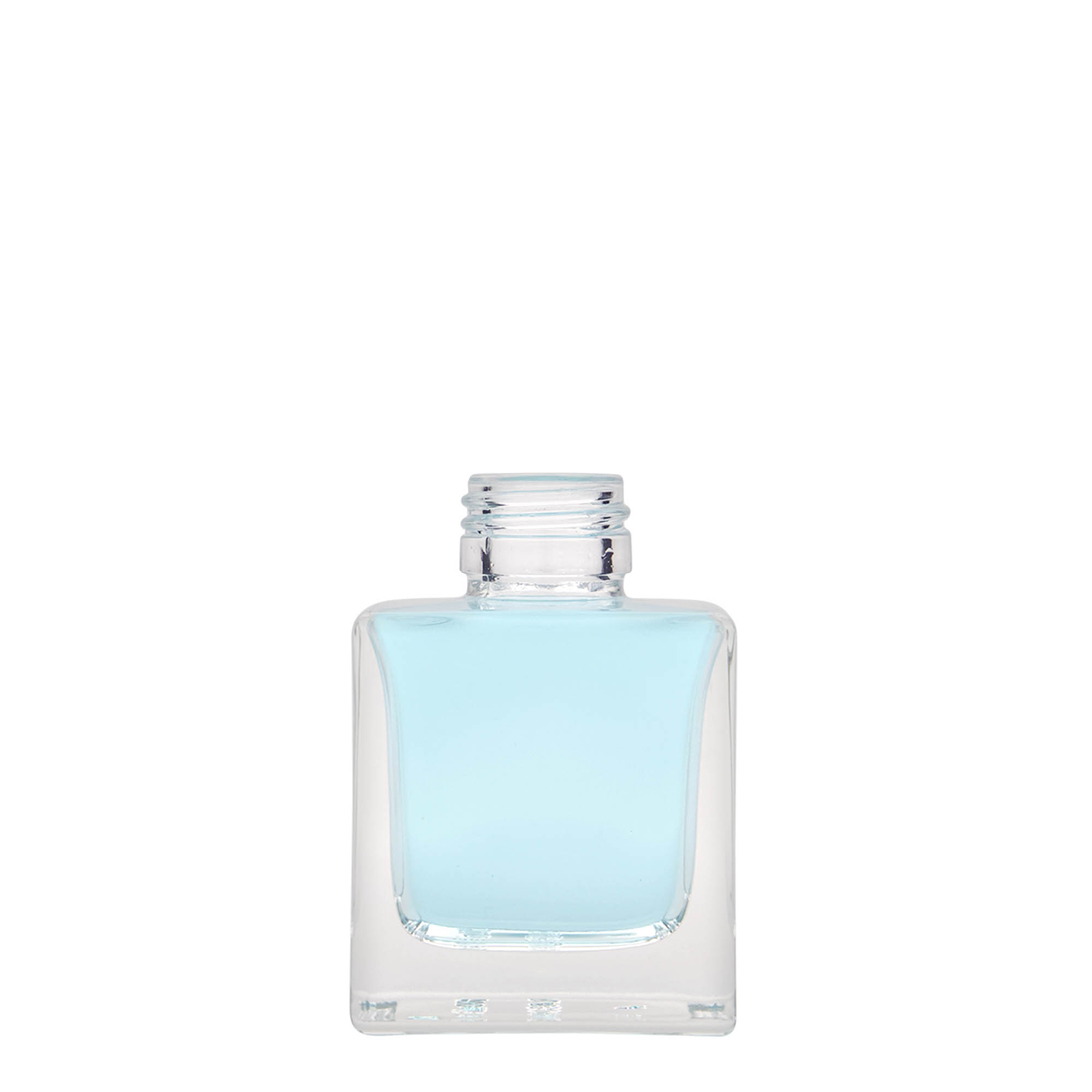 100 ml Glasflasche „Cube“, quadratisch, Mündung: PP 28